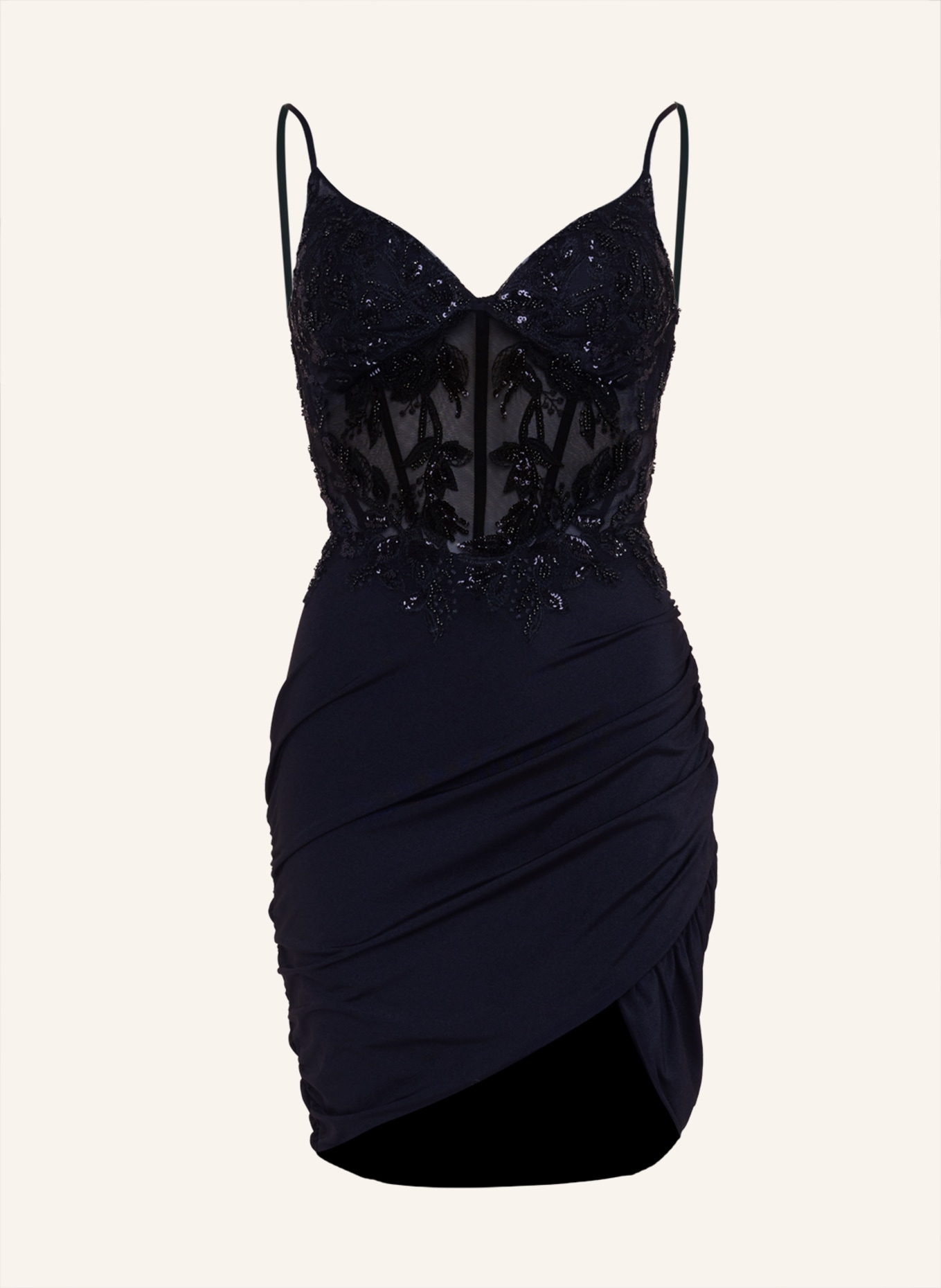 unique Abendkleid SHORT FAIRY BLOOM DRESS, Farbe: SCHWARZ (Bild 1)