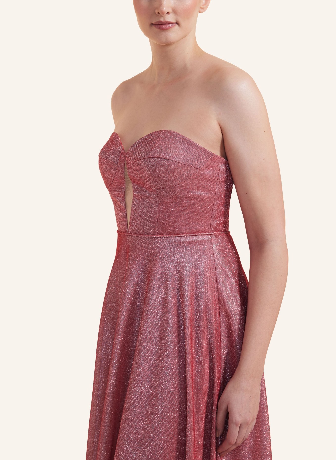 unique Abendkleid SPARKLY GLITTER DRESS, Farbe: ROT (Bild 2)