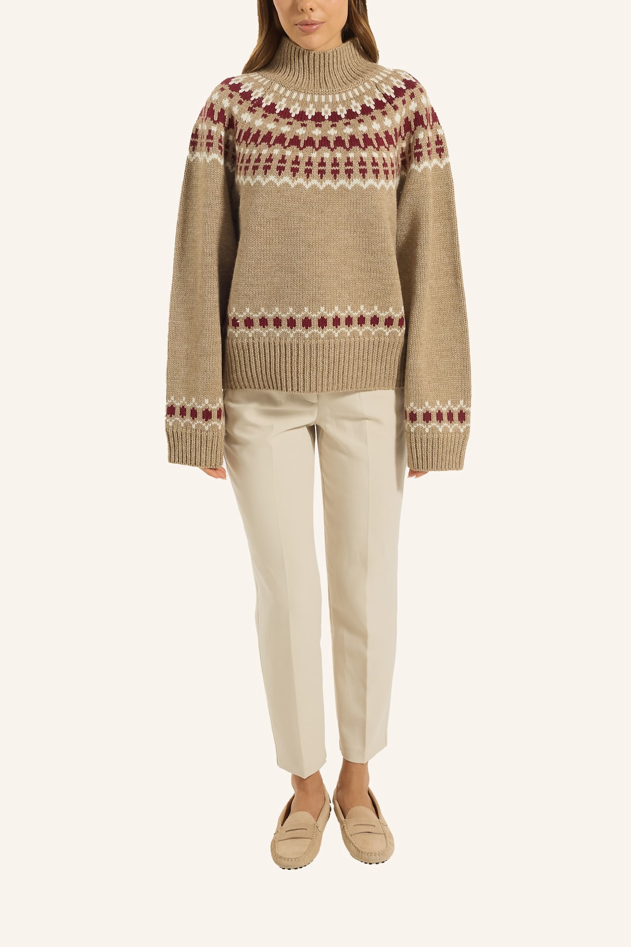 ADLYSH WOLLPULLOVER MIT JACQUARDMUSTER: BRAUN