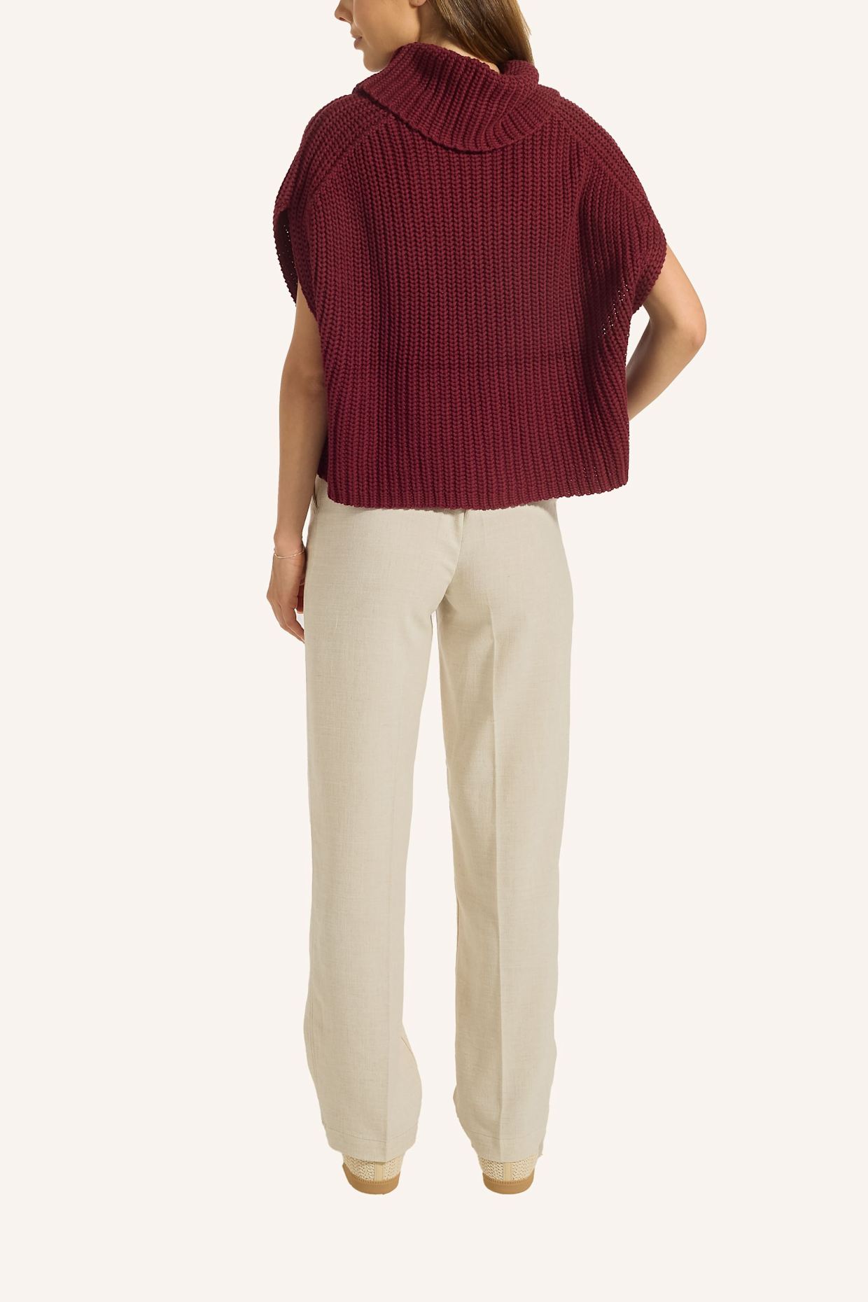 ADLYSH Pullover STRICKPULLUNDER AUS BAUMWOLLE: ROT