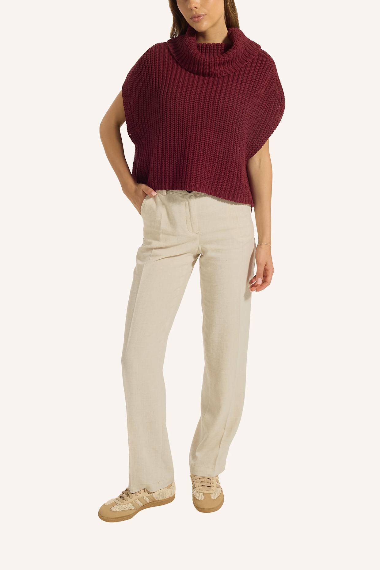 ADLYSH Pullover STRICKPULLUNDER AUS BAUMWOLLE: ROT