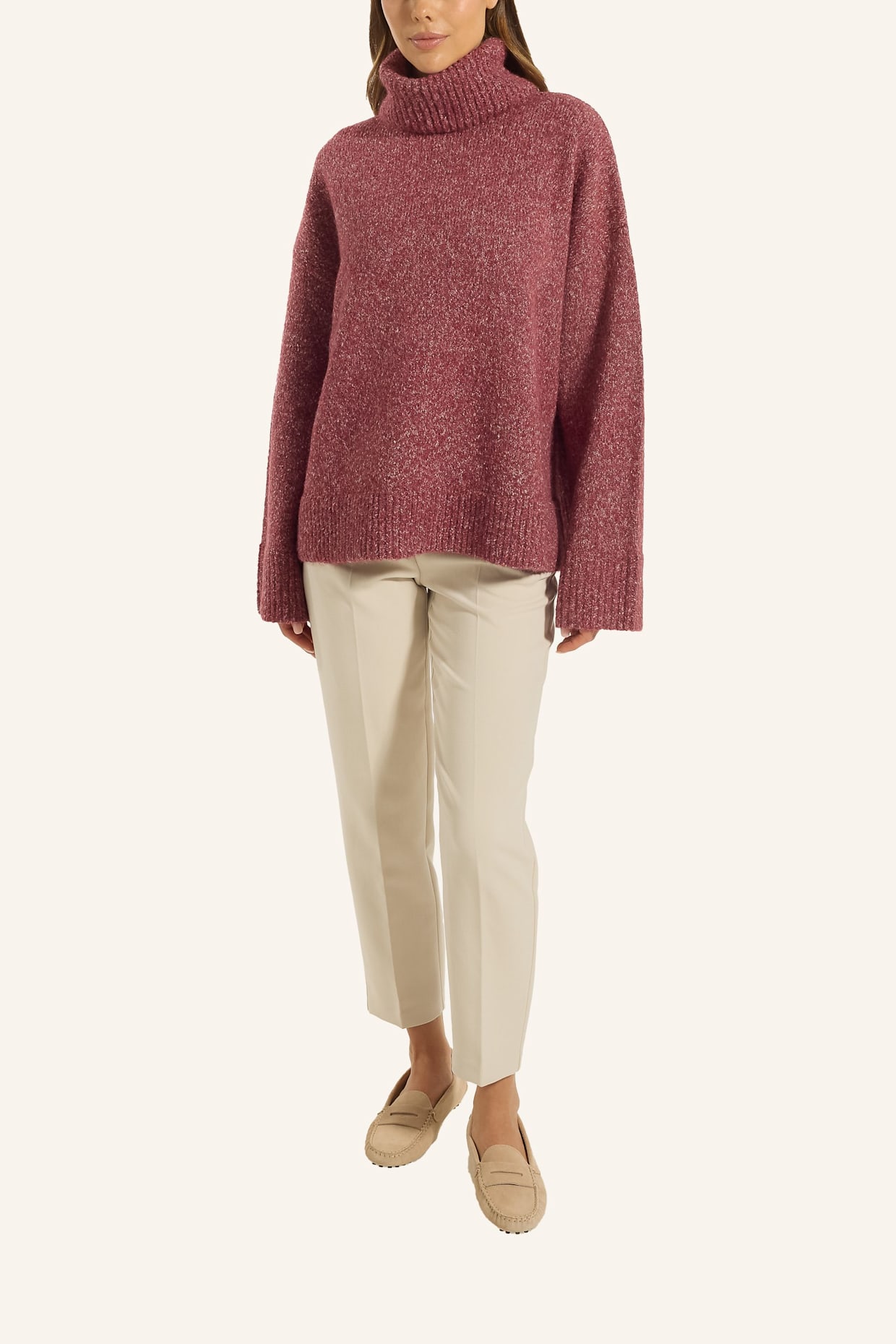 ADLYSH OVERSIZED PULLOVER MIT WOLLE: ROT