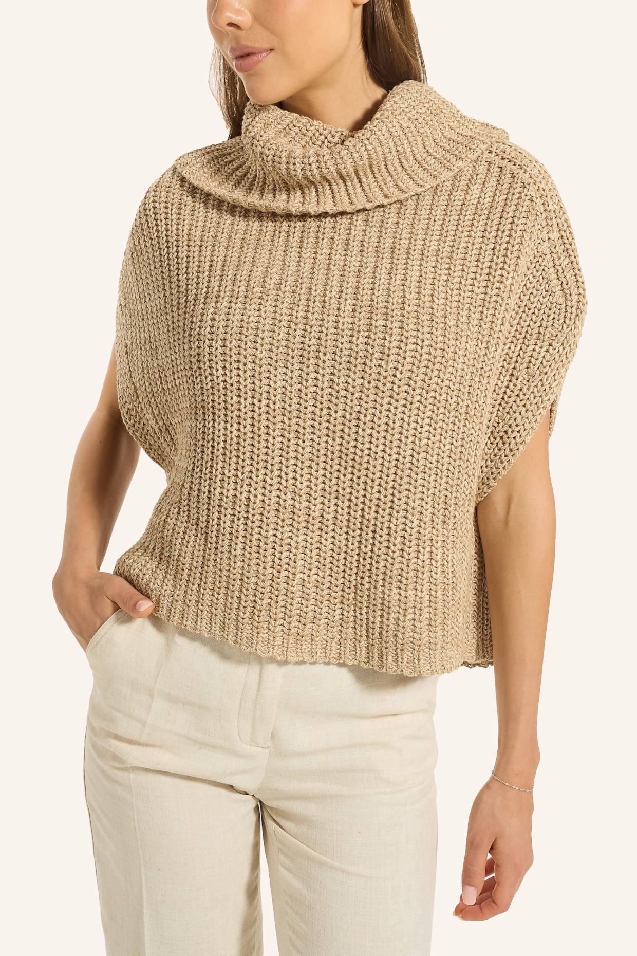 ADLYSH STRICKPULLUNDER AUS BAUMWOLLE: BRAUN