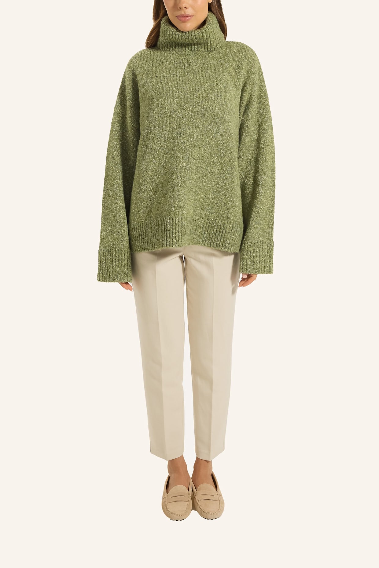 ADLYSH Pullover OVERSIZED PULLOVER MIT WOLLE: GRÜN