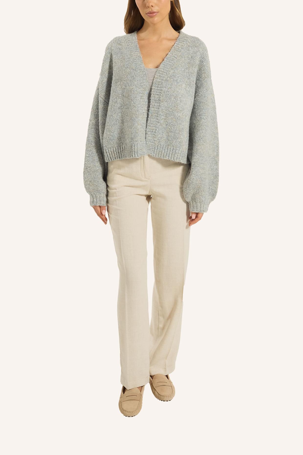 ADLYSH OVERSIZED CARDIGAN MIT WOLLE: GRAU