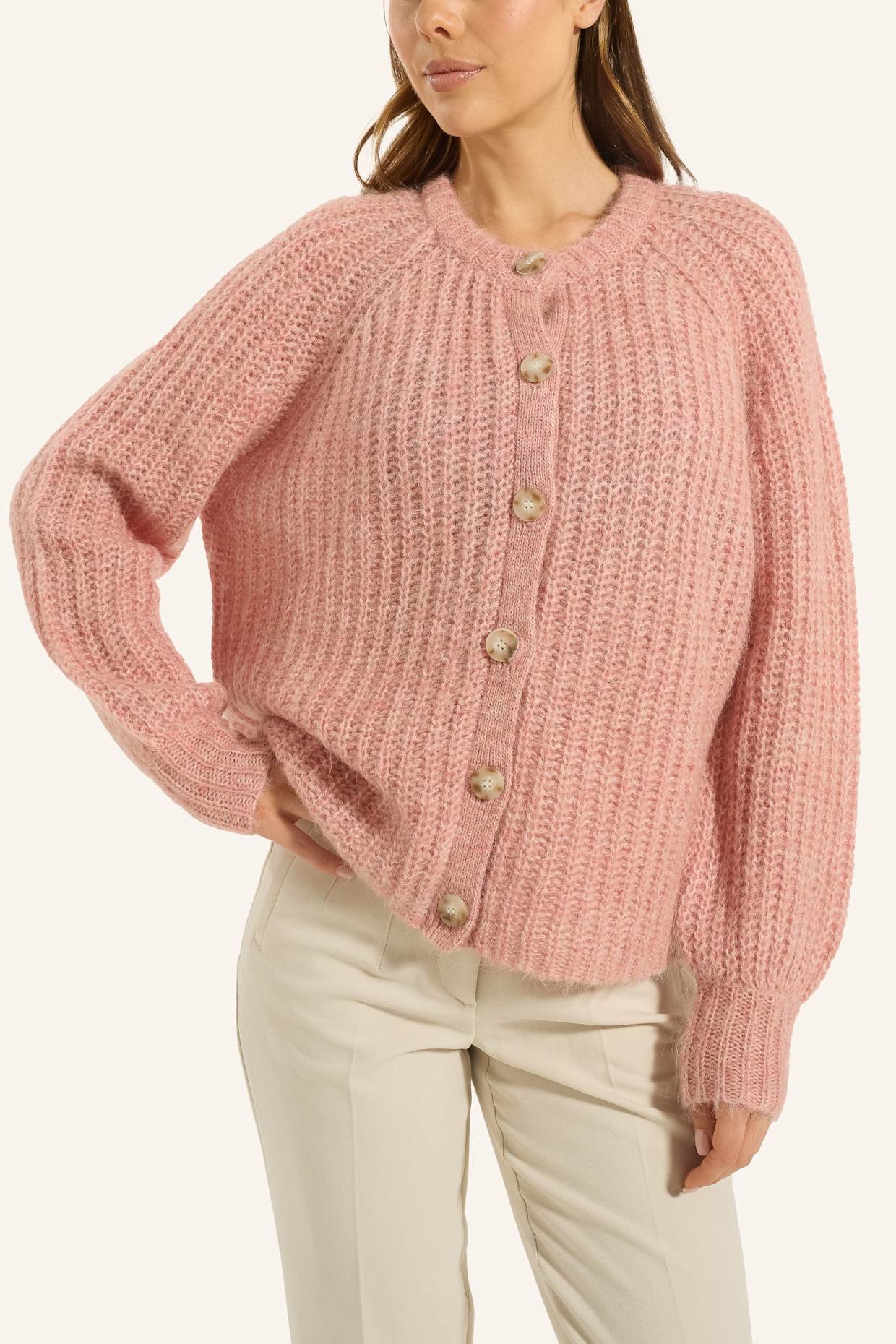 ADLYSH SOFT CARDIGAN MIT MOHAIR: ROSA