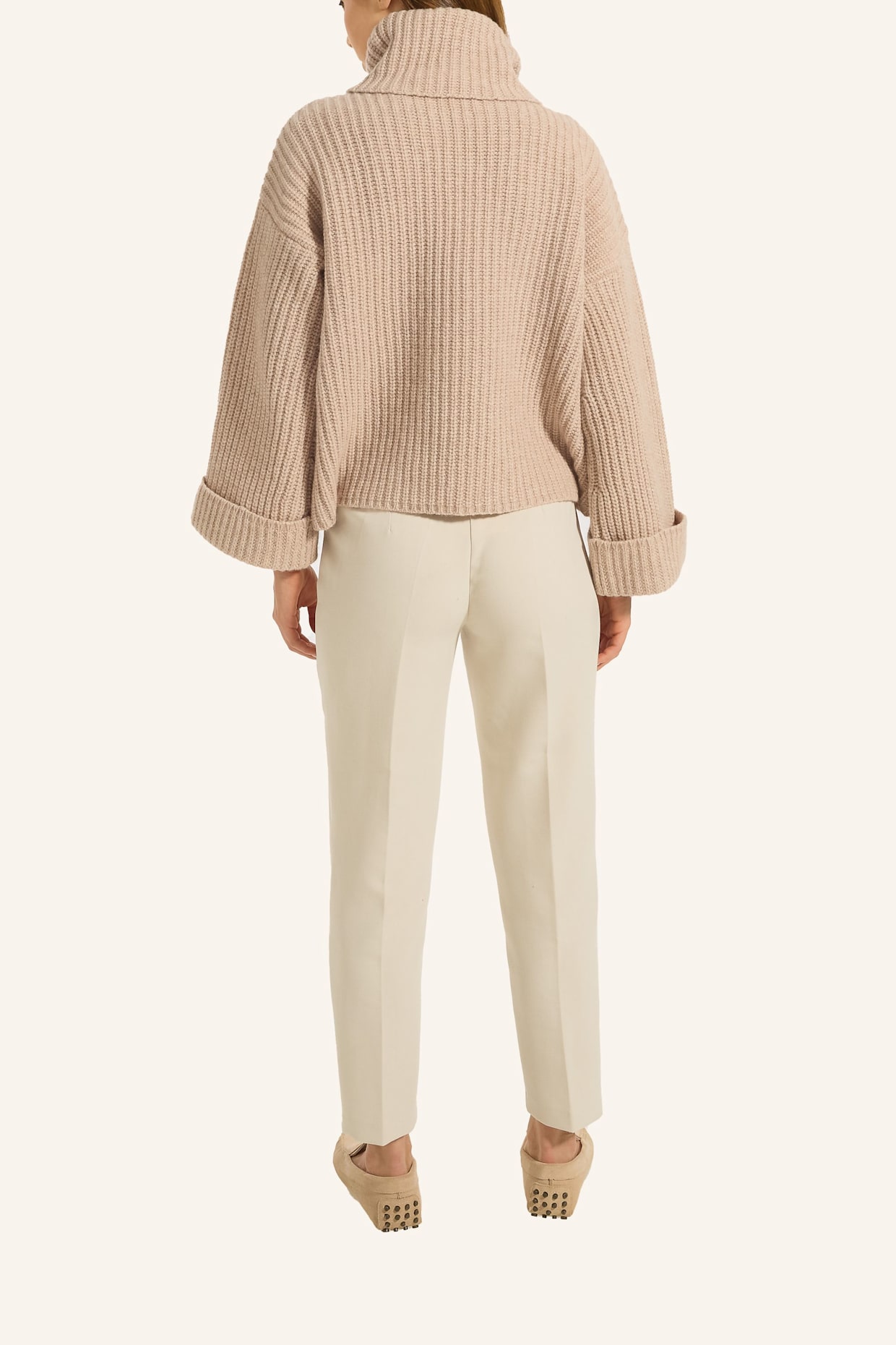 ADLYSH WOLLPULLOVER MIT ROLLKRAGEN: BEIGE