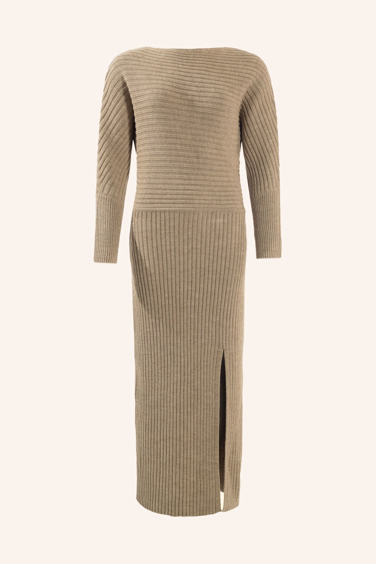 ADLYSH Kleid STRICKKLEID MIT MERINOWOLLE: BRAUN