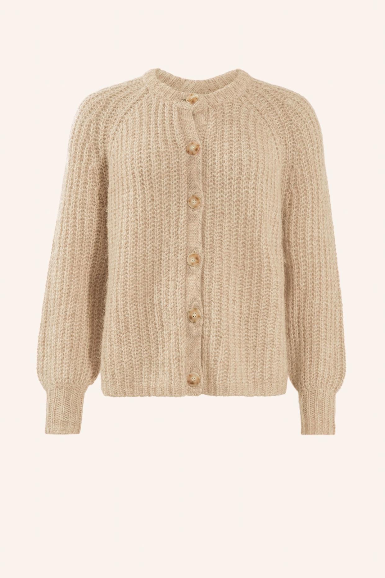 ADLYSH SOFT CARDIGAN MIT MOHAIR: BEIGE