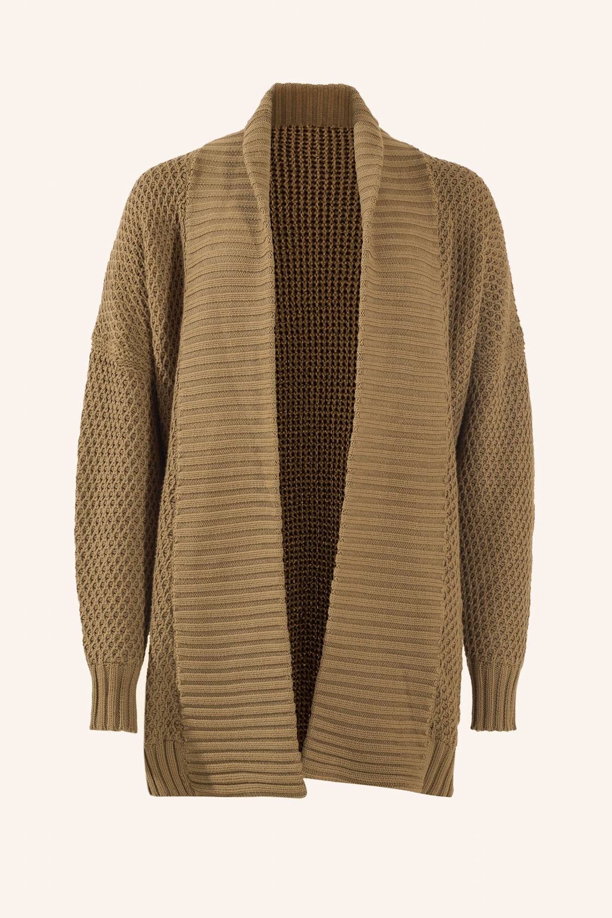 ADLYSH Jacke STRICKCARDIGAN MIT GÜRTEL: BRAUN