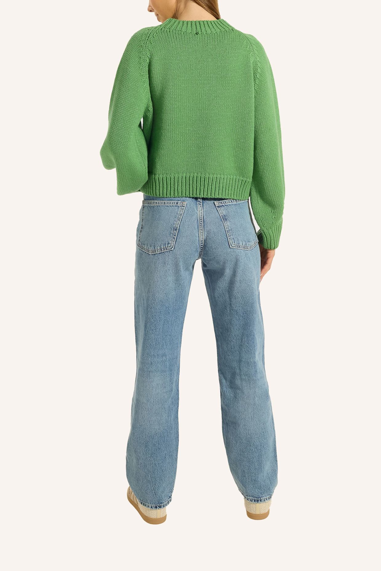 ADLYSH PULLOVER RUNDHALS MIT APRÉS DETAIL: GRÜN