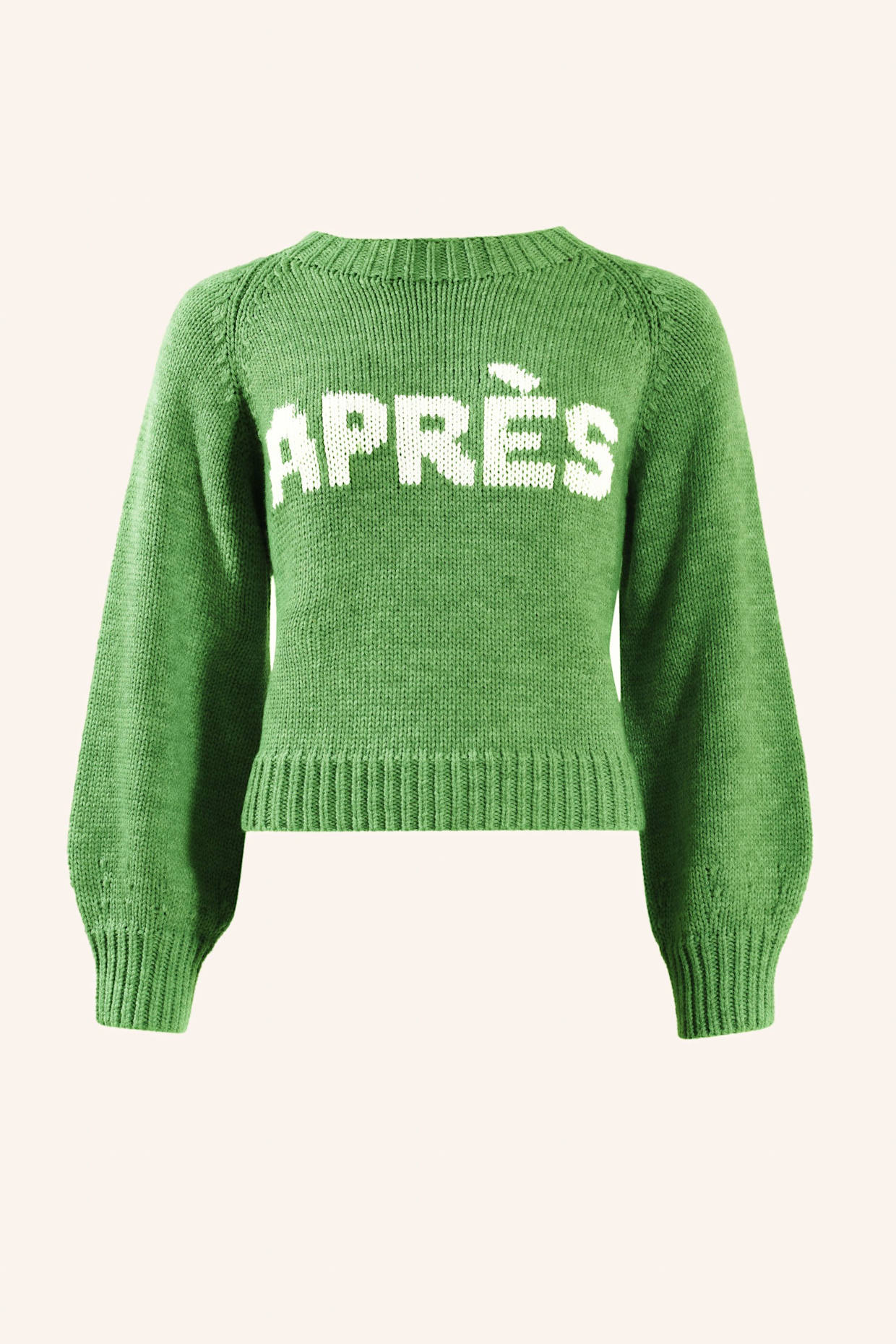 ADLYSH PULLOVER RUNDHALS MIT APRÉS DETAIL: GRÜN