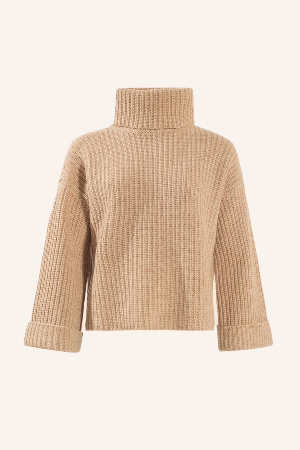 ADLYSH WOLLPULLOVER MIT ROLLKRAGEN: BEIGE