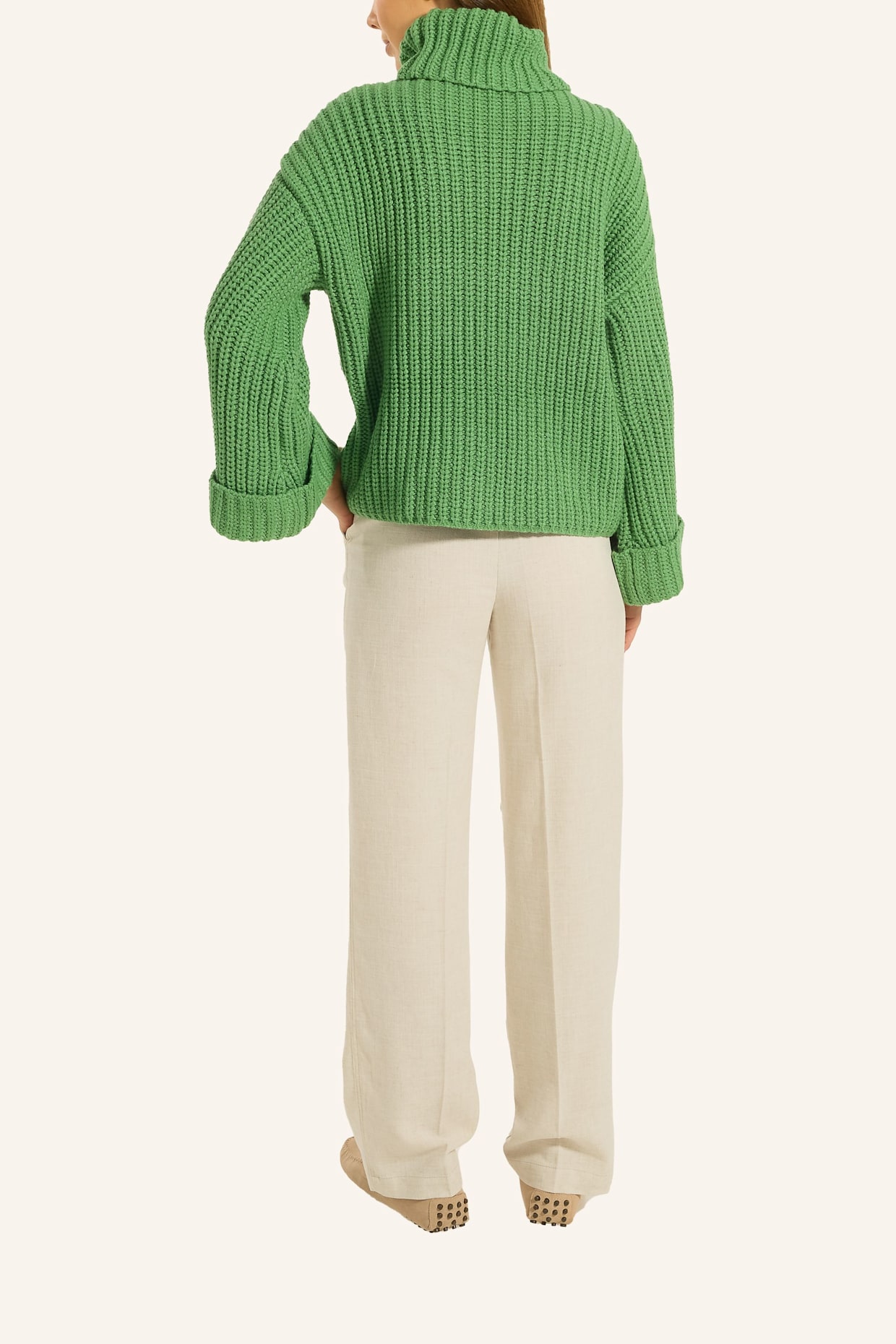 ADLYSH Pullover CHUNKY ROLLKRAGEN PULLOVER: GRÜN