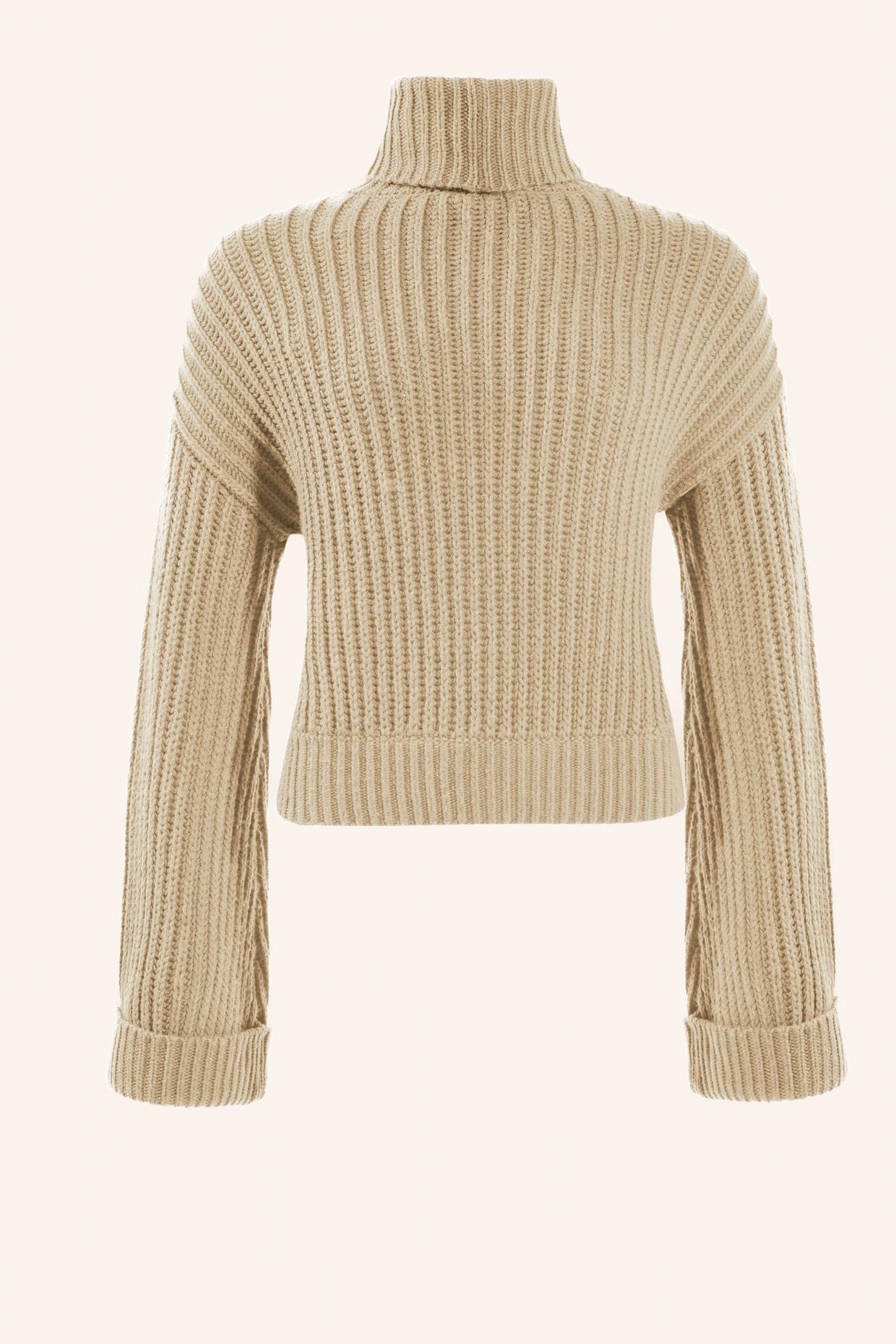 ADLYSH CROP PULLOVER MIT WOLLE: BEIGE