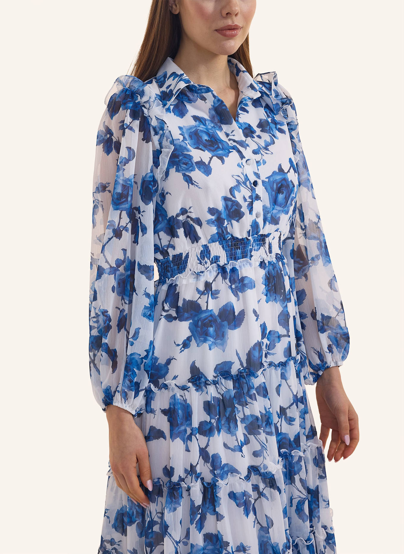 ADLYSH SWEET FLIRT DRESS: BLAU/ WEISS