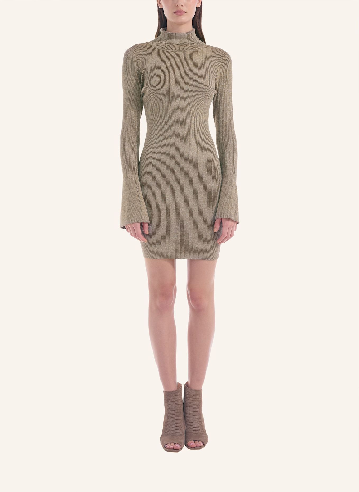 ADLYSH Strickkleid METALLIC CHARM DRESS: BRAUN