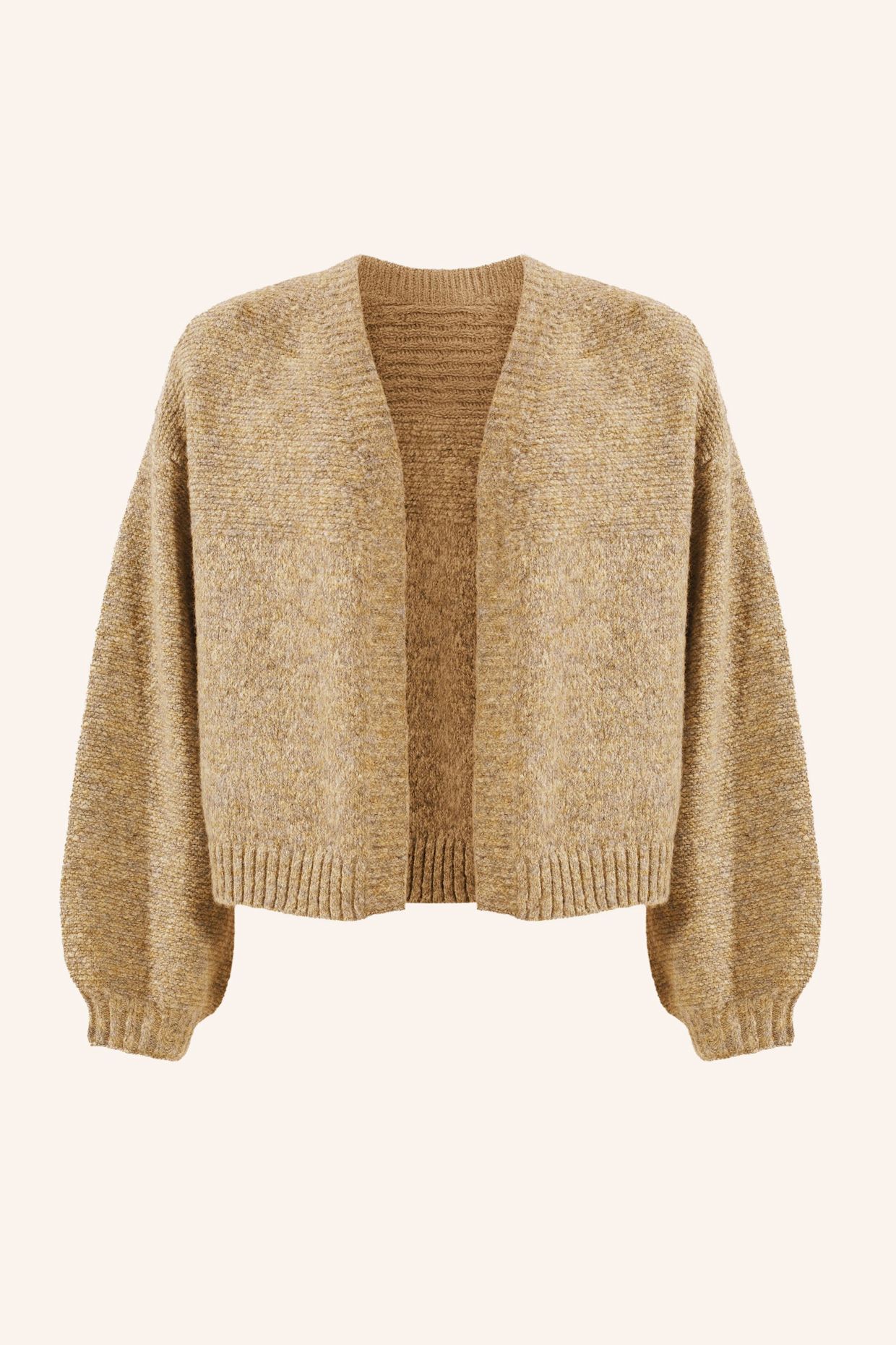 ADLYSH OVERSIZED CARDIGAN MIT WOLLE: BRAUN