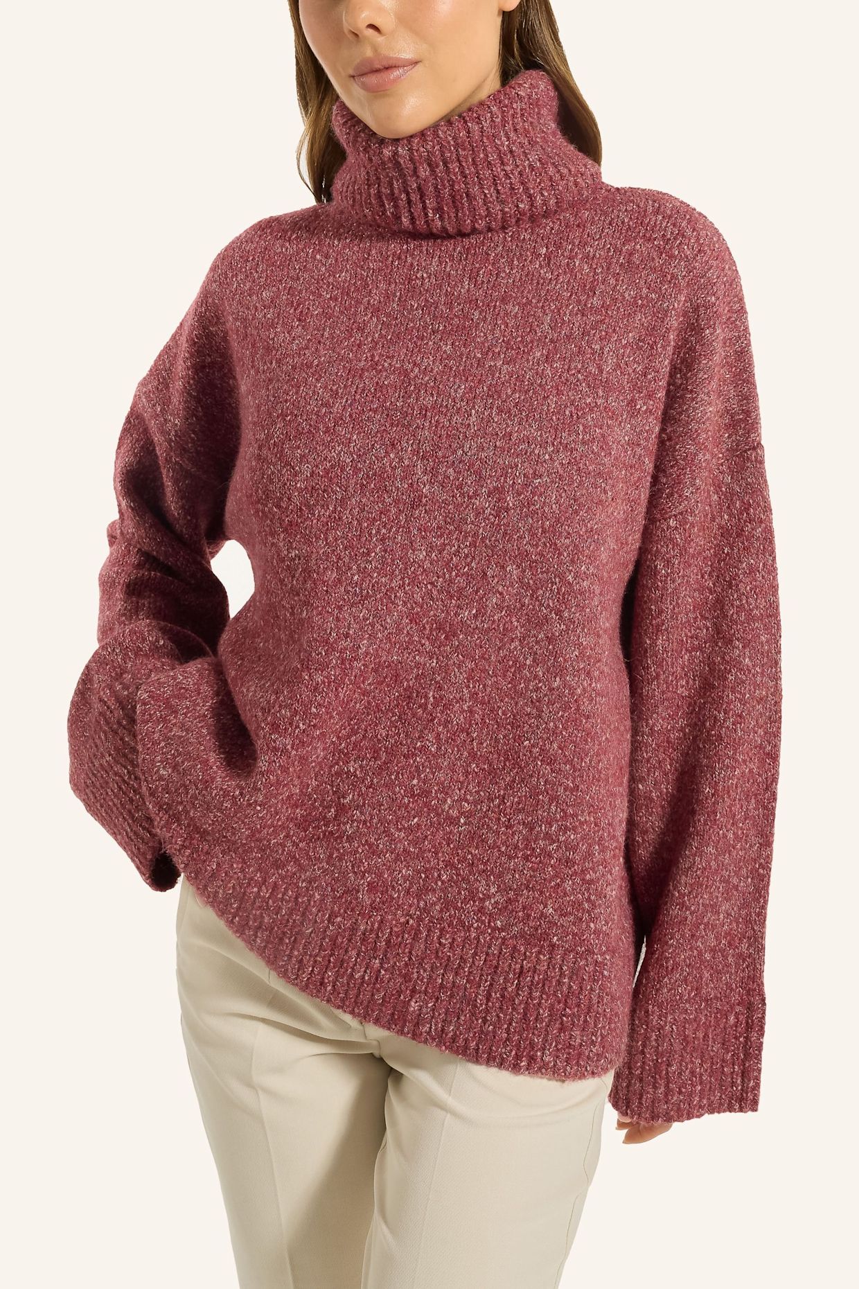 ADLYSH Pullover OVERSIZED PULLOVER MIT WOLLE: ROT