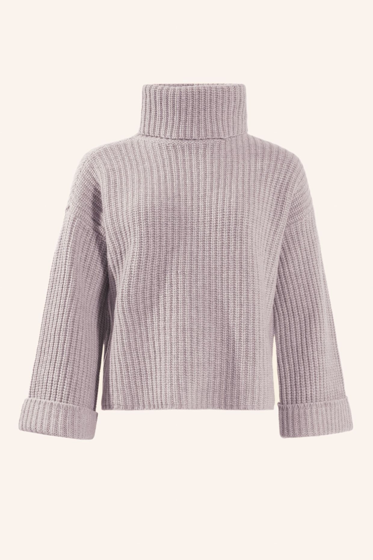 ADLYSH WOLLPULLOVER MIT ROLLKRAGEN: LILA