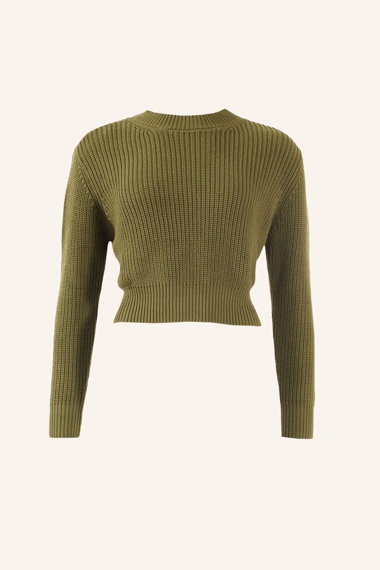 ADLYSH KURZER STRICKPULLOVER AUS BAUMWOLLE: GRÜN
