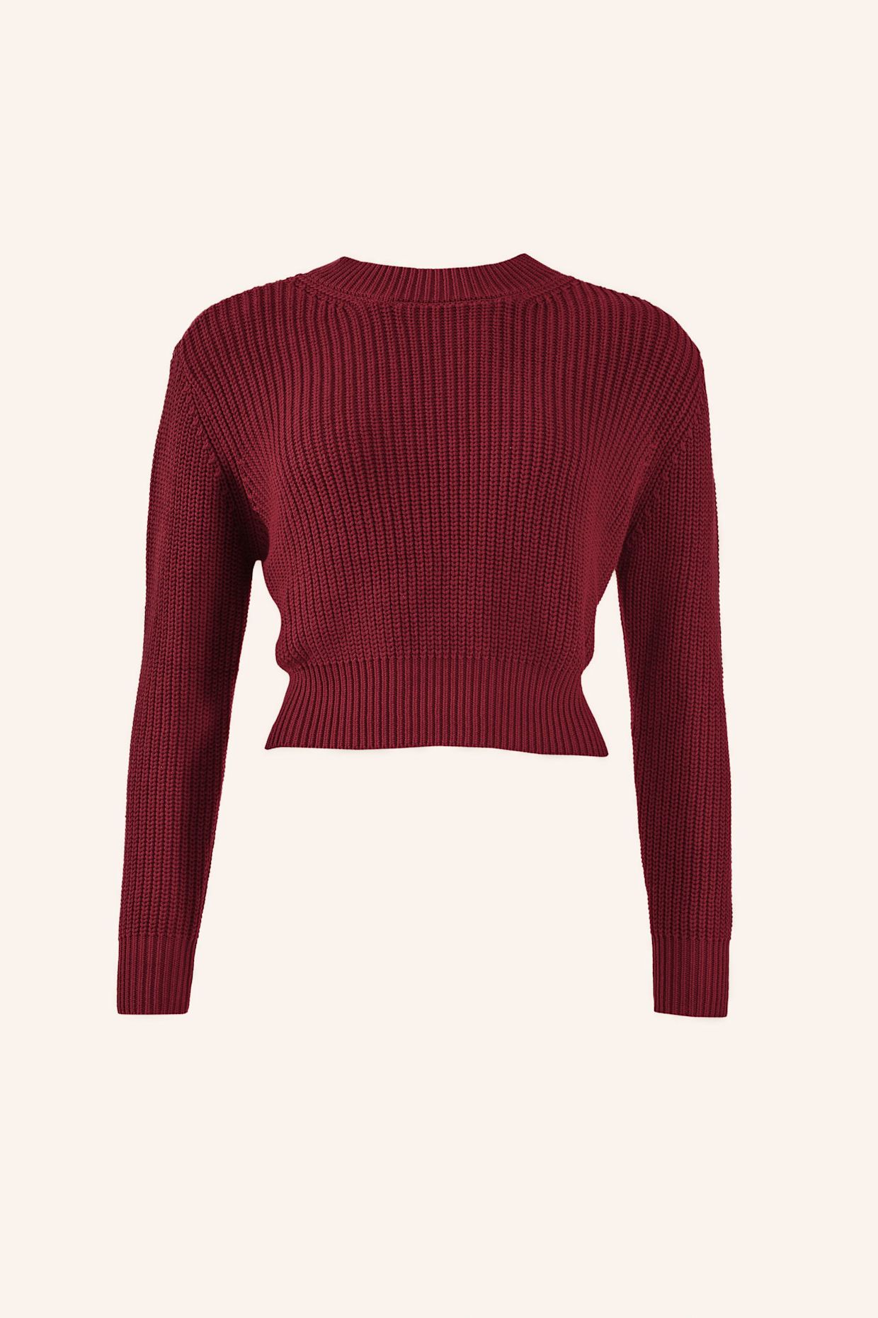 ADLYSH KURZER STRICKPULLOVER AUS BAUMWOLLE: ROT