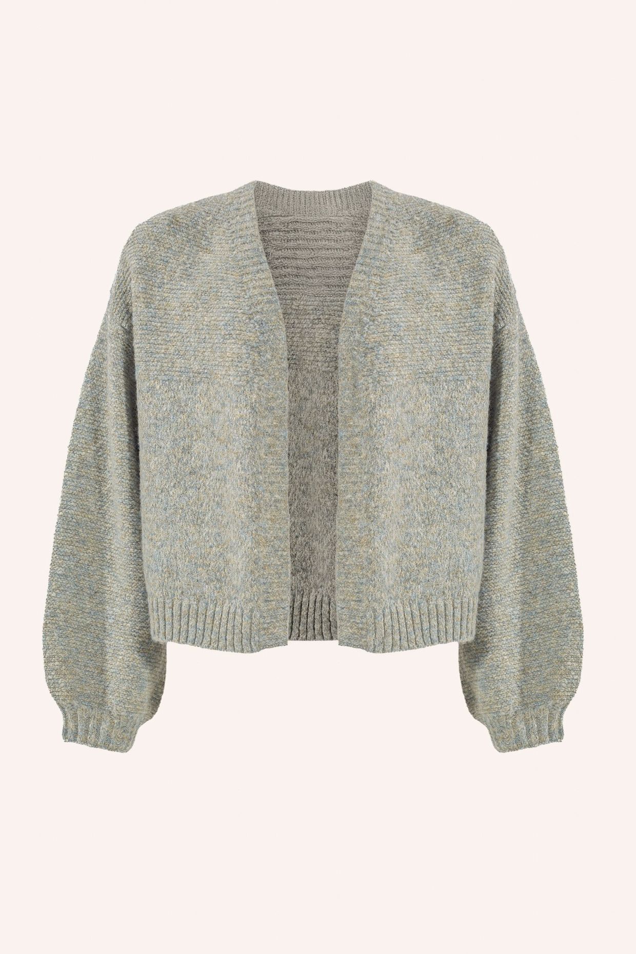 ADLYSH OVERSIZED CARDIGAN MIT WOLLE: GRAU