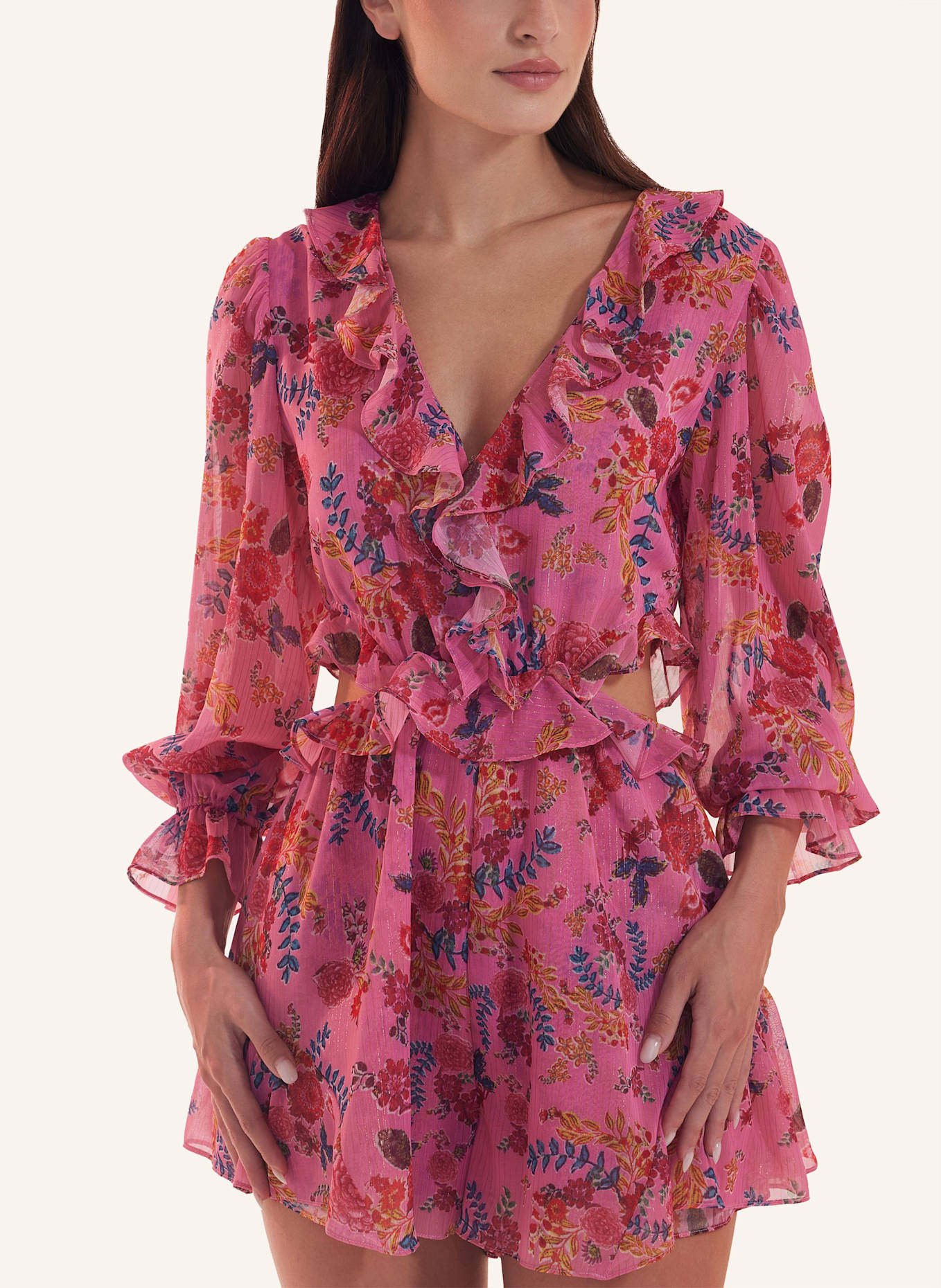 ADLYSH Abendkleid JUMPSUIT DAHLIA FLOWERS: PINK