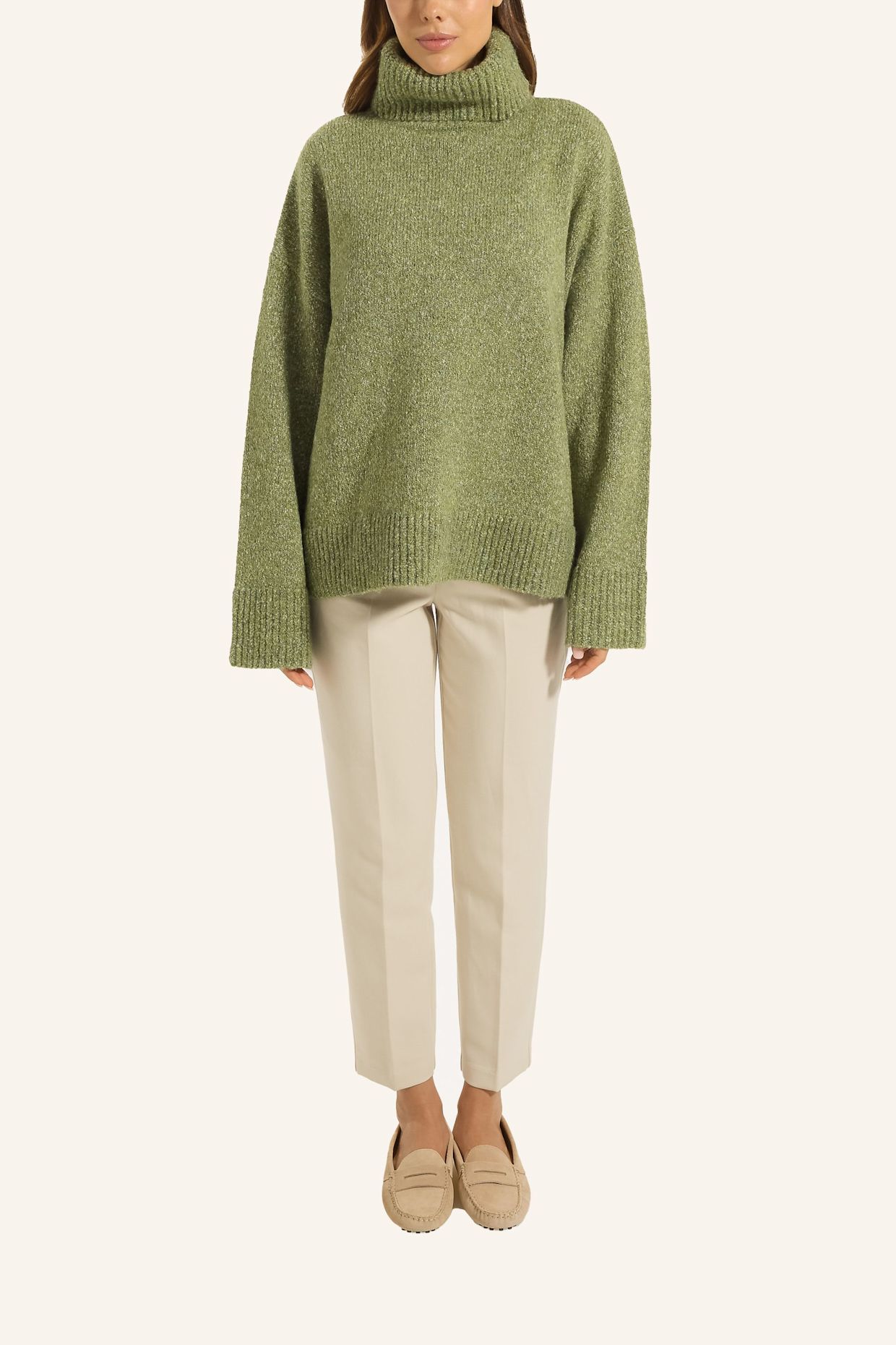 ADLYSH OVERSIZED PULLOVER MIT WOLLE: GRÜN
