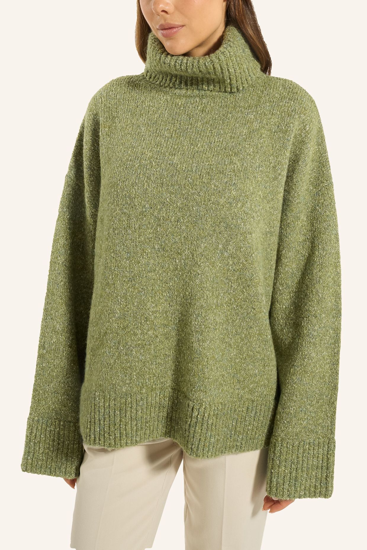 ADLYSH OVERSIZED PULLOVER MIT WOLLE: GRÜN
