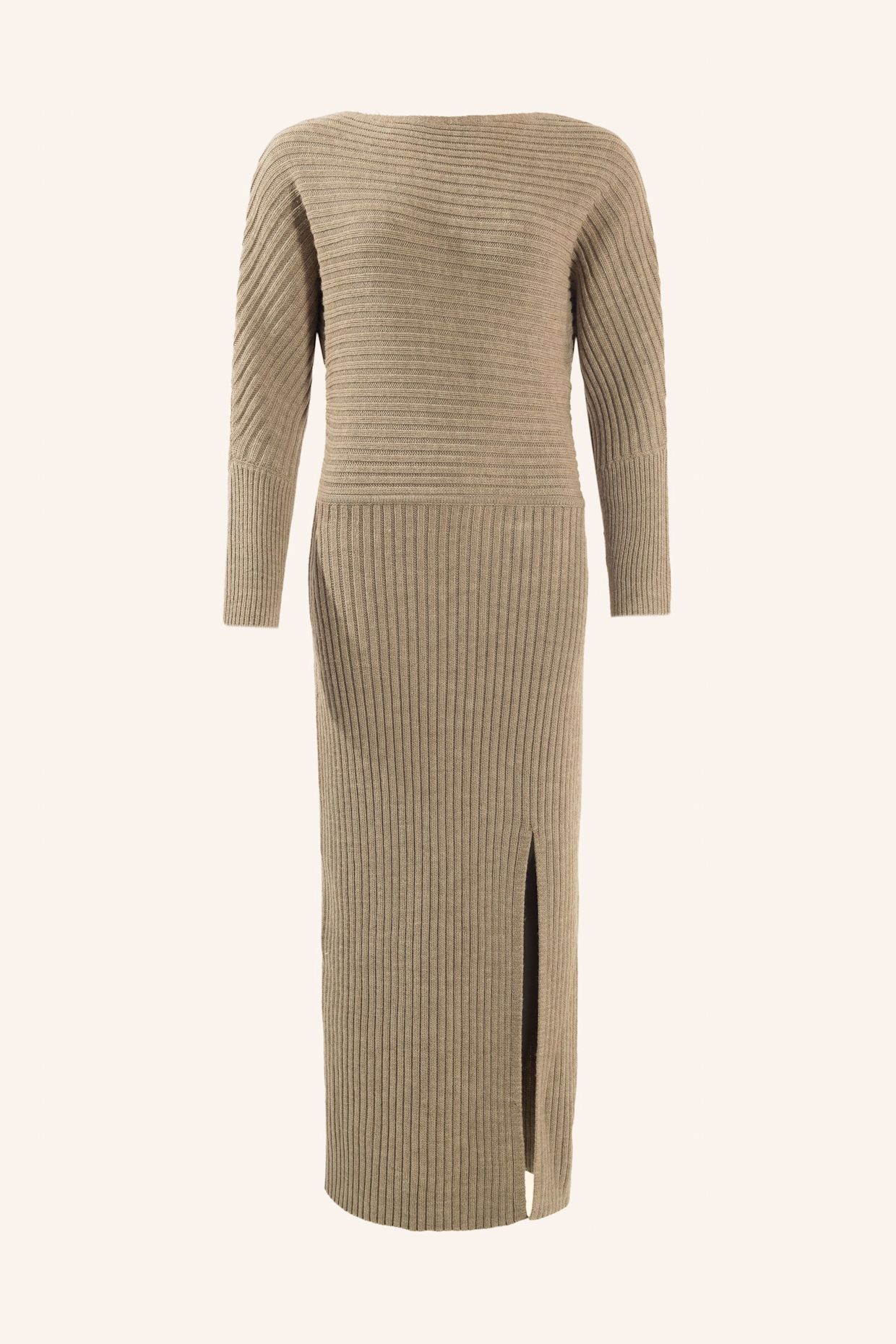 ADLYSH Kleid STRICKKLEID MIT MERINOWOLLE: BRAUN