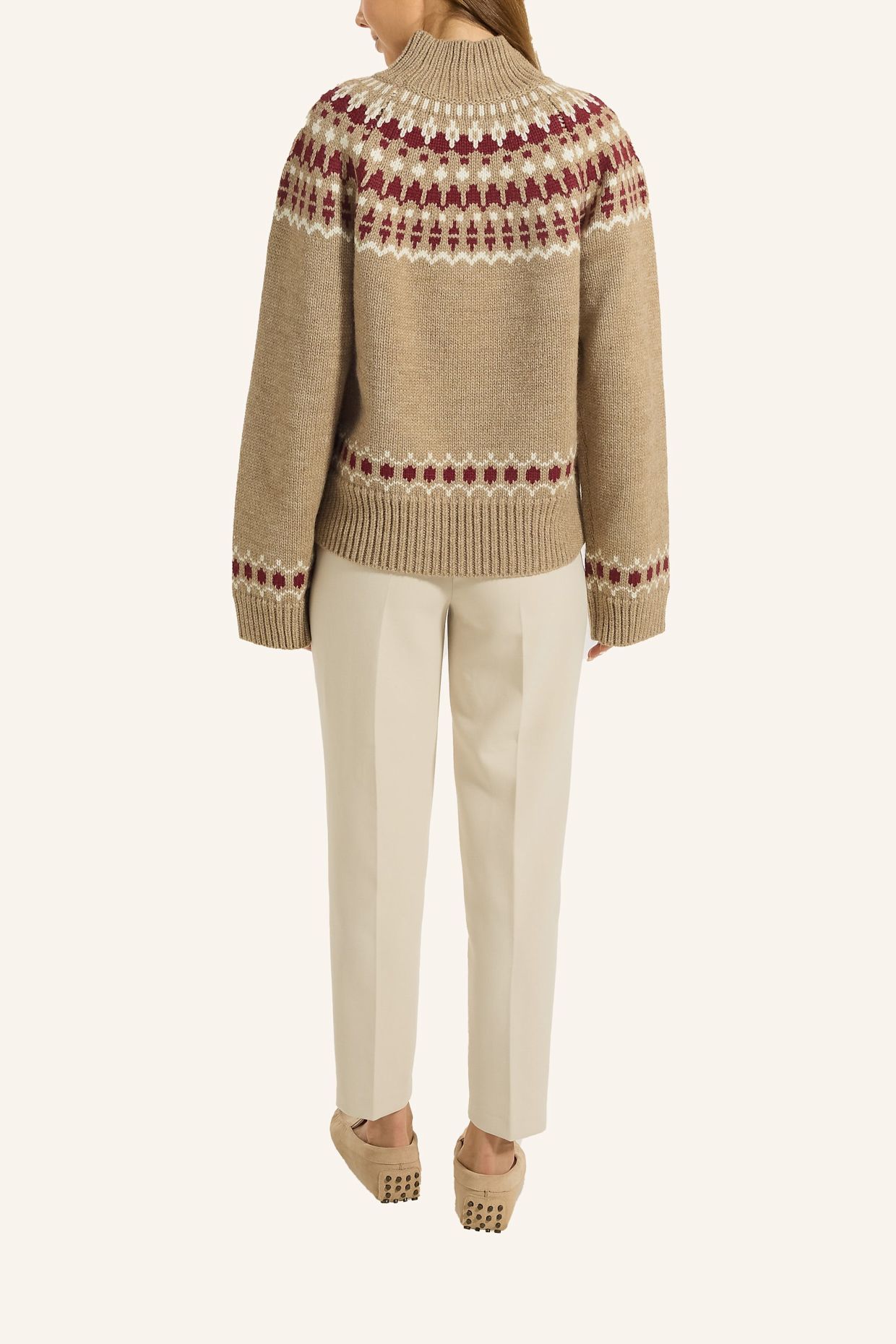 ADLYSH WOLLPULLOVER MIT JACQUARDMUSTER: BRAUN
