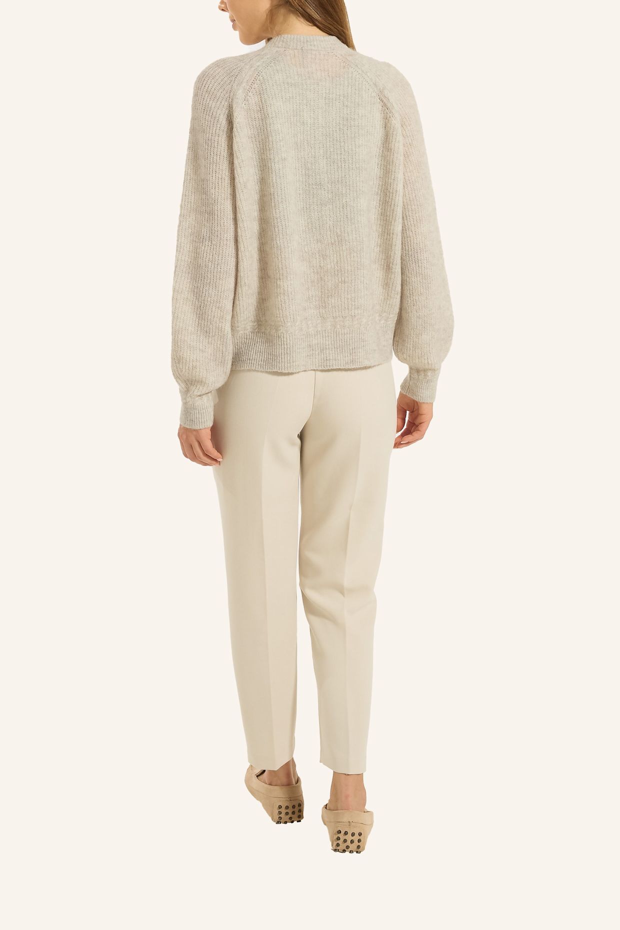 ADLYSH Jacke FEINSTRICK CARDIGAN MIT MOHAIR: GRAU