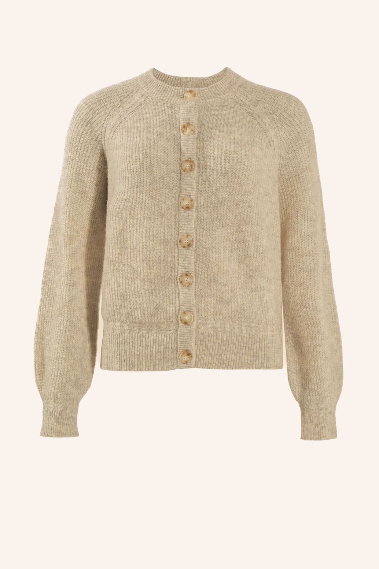 ADLYSH Jacke FEINSTRICK CARDIGAN MIT MOHAIR: GRAU