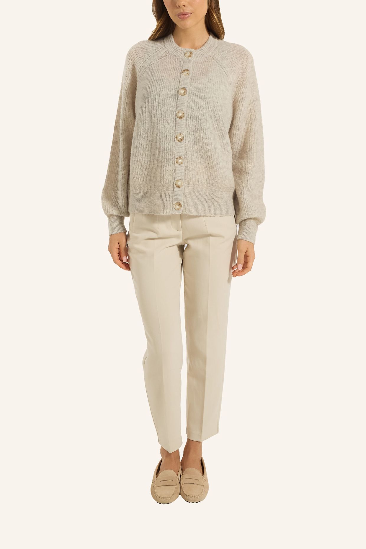 ADLYSH Jacke FEINSTRICK CARDIGAN MIT MOHAIR: GRAU