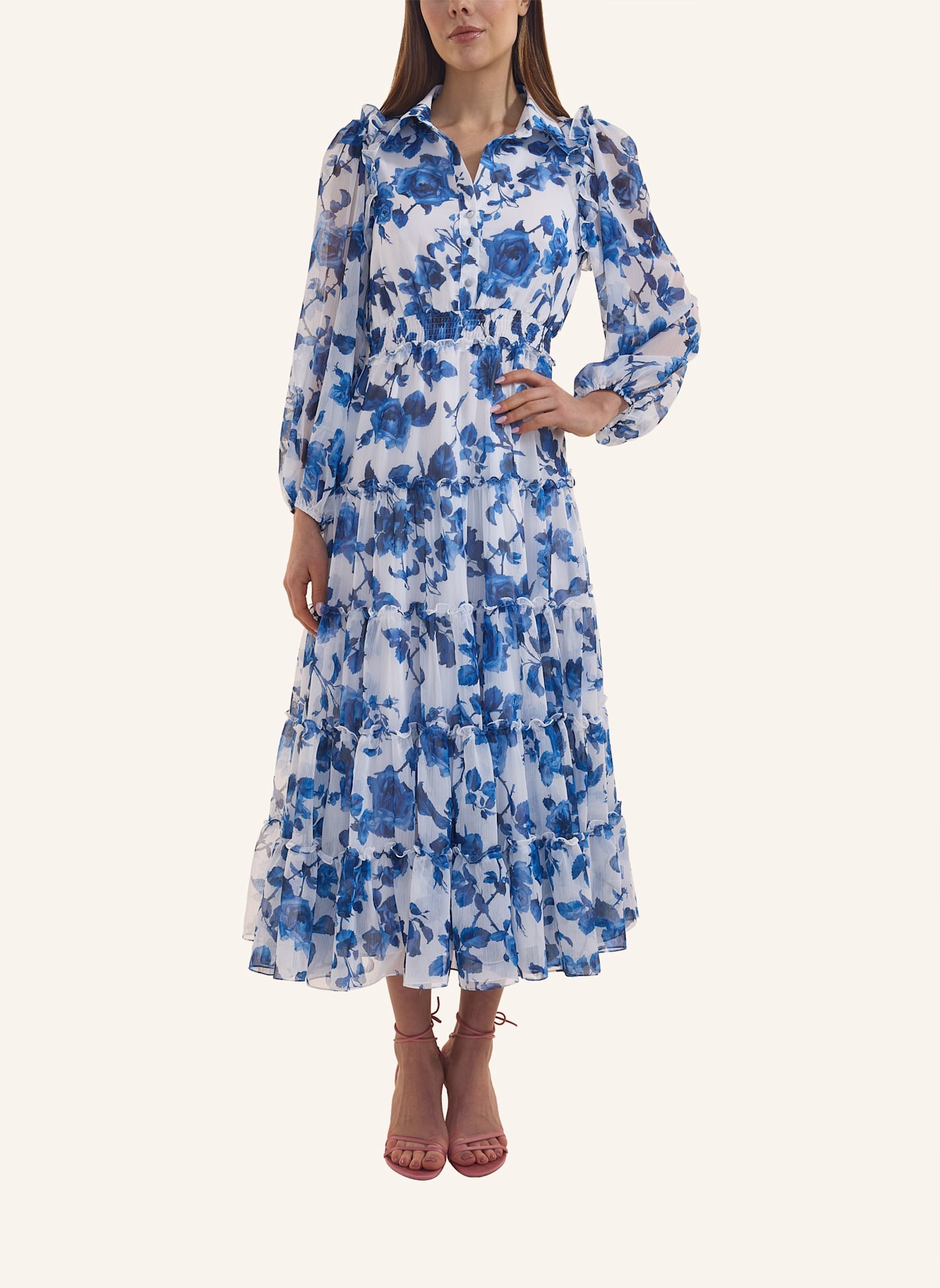 ADLYSH Kleid SWEET FLIRT DRESS: BLAU/ WEISS