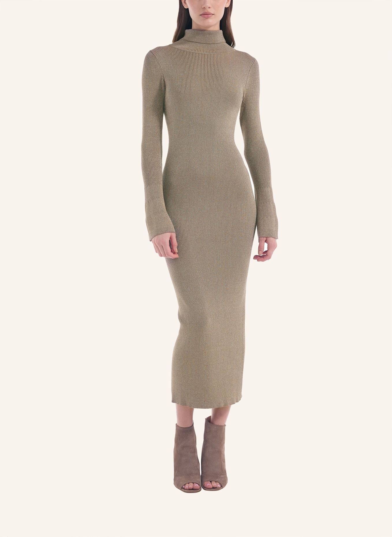 ADLYSH Strickkleid METALLIC ELEGANCE DRESS: CAMEL / BRAUN