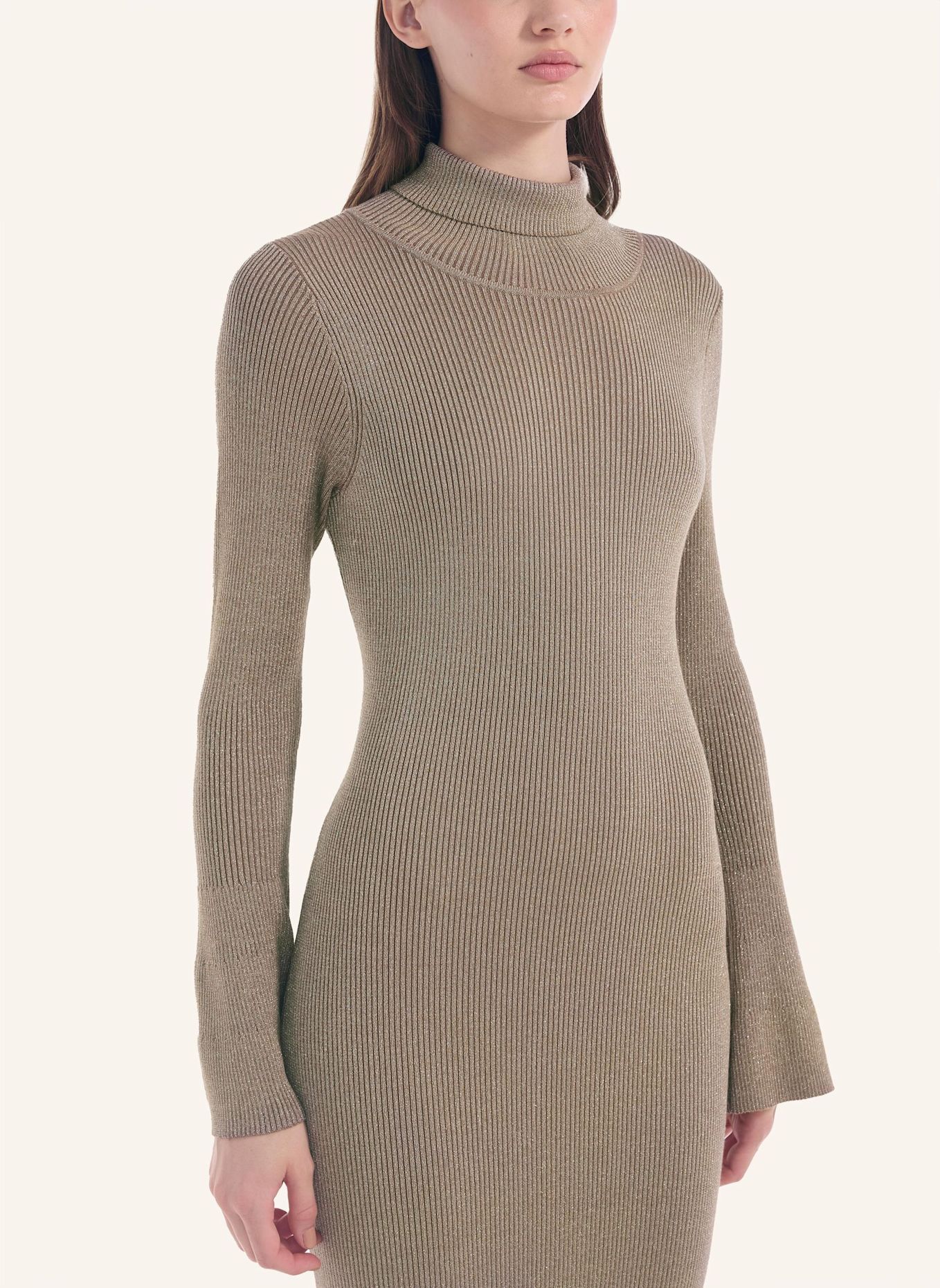 ADLYSH Strickkleid METALLIC ELEGANCE DRESS: CAMEL / BRAUN
