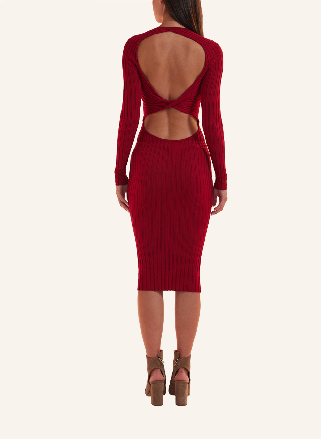 ADLYSH Kleid KNIT LOOPING DRESS: ROT