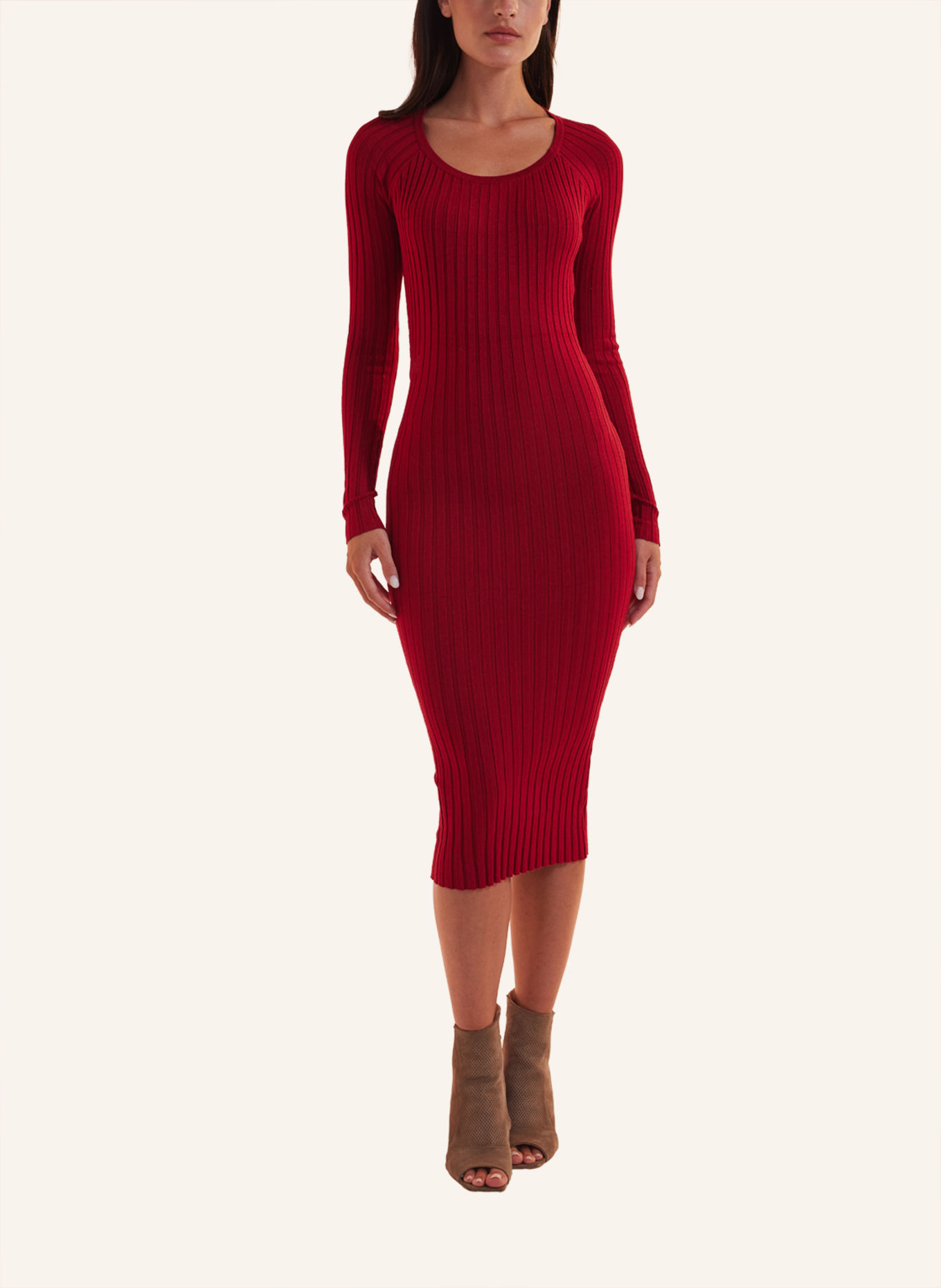 ADLYSH Kleid KNIT LOOPING DRESS: ROT