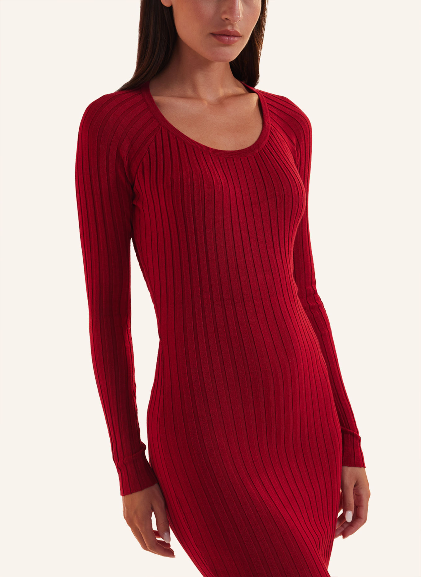 ADLYSH Kleid KNIT LOOPING DRESS: ROT