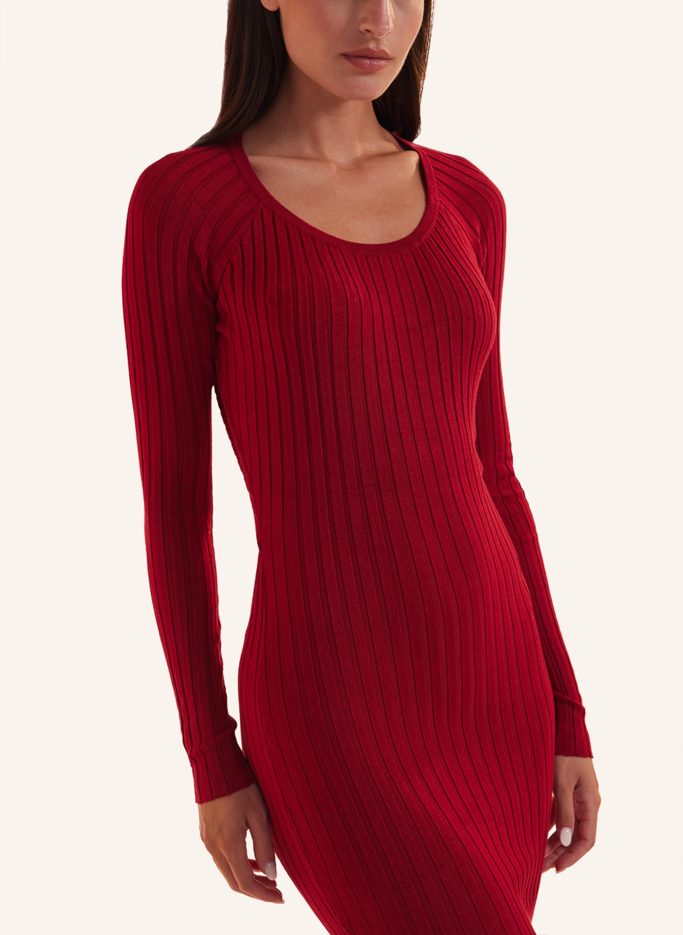 ADLYSH Kleid KNIT LOOPING DRESS, Farbe: ROT (Bild 2)