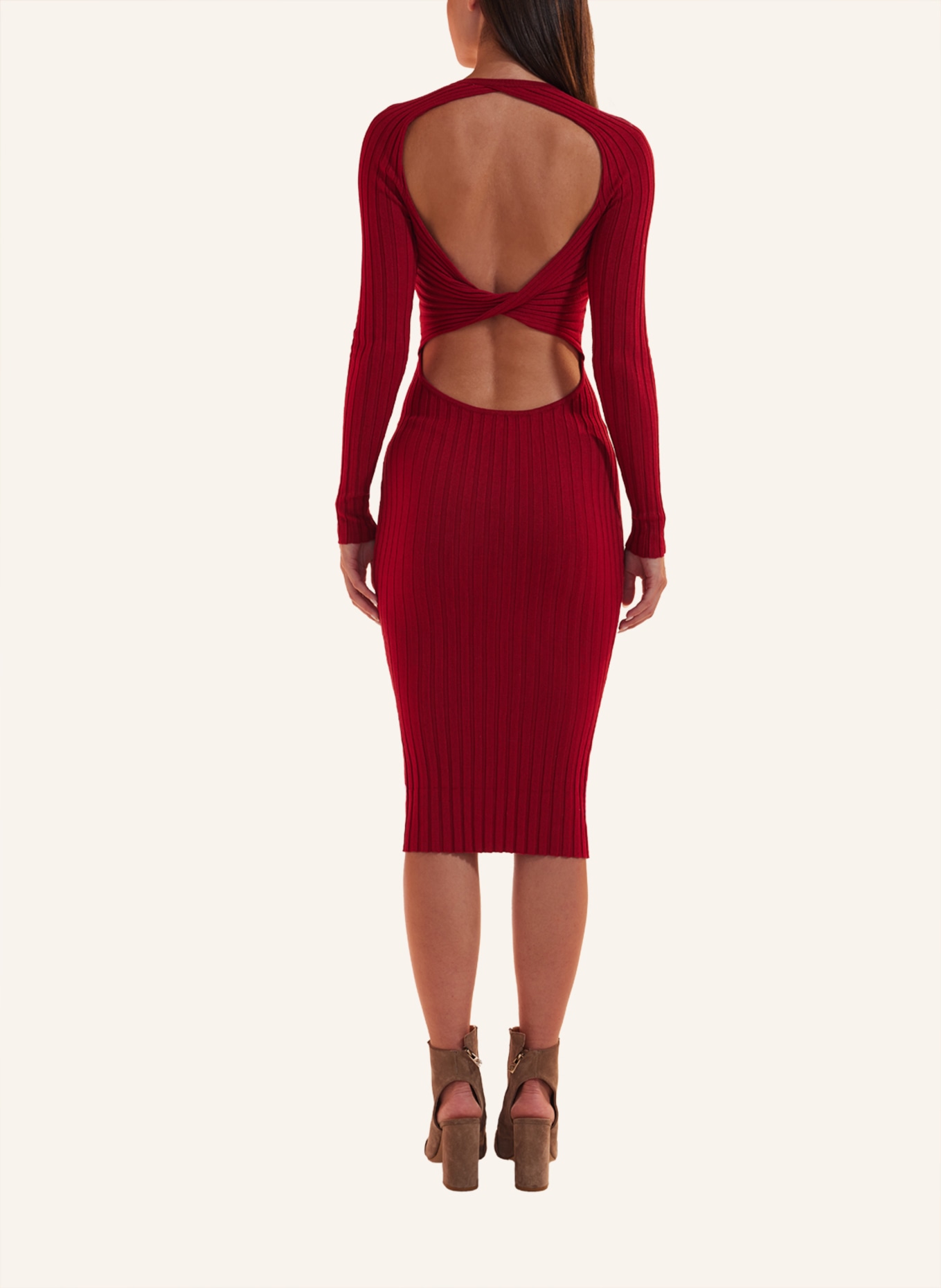 ADLYSH Kleid KNIT LOOPING DRESS, Farbe: ROT (Bild 3)