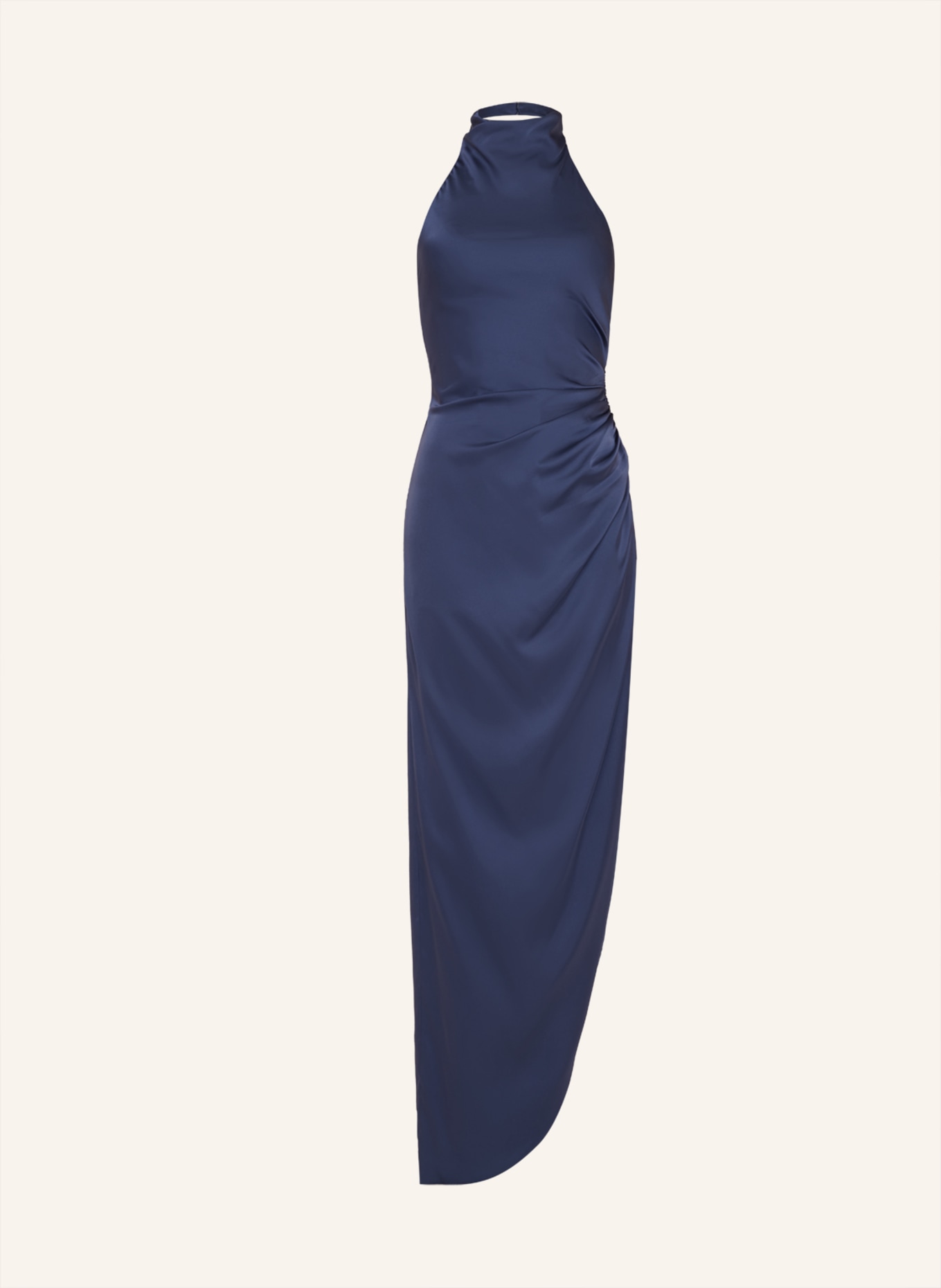 unique Kleid DRAPED NECKHOLDER DRESS, Farbe: DUNKELBLAU (Bild 1)