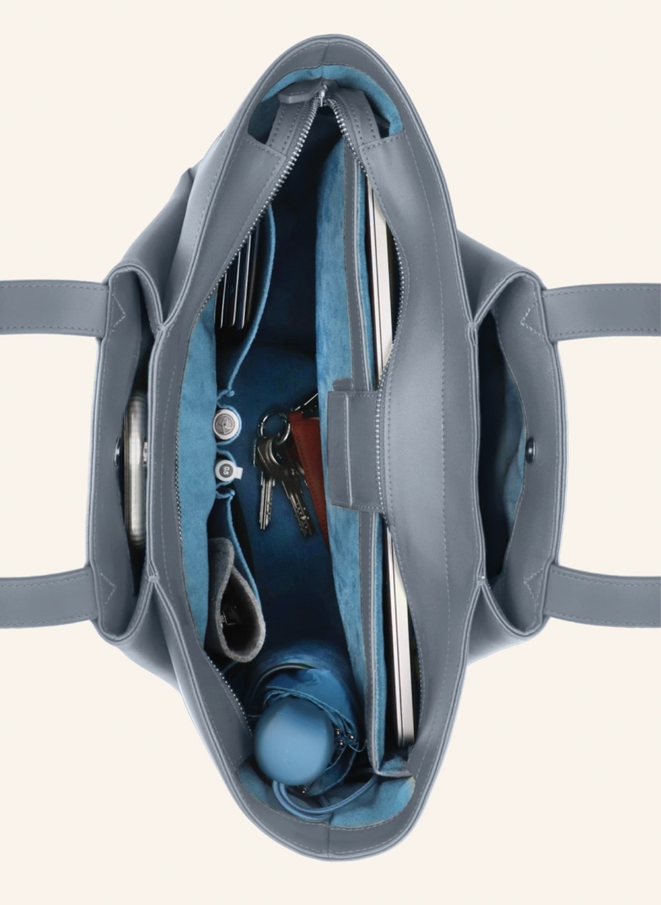 KAAI Schultertasche MIDI PYRAMID: BLAU