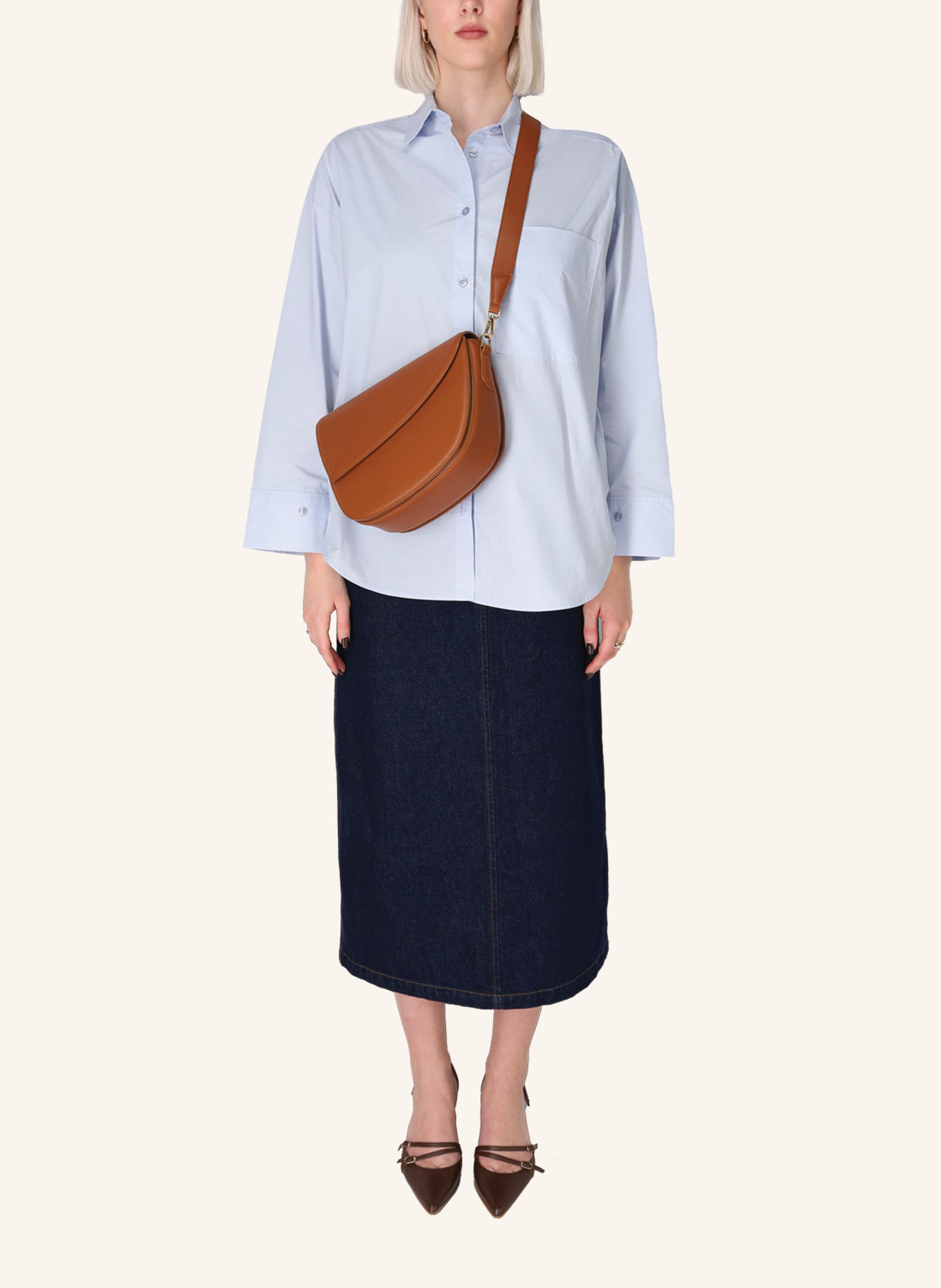 KAAI Umhängetasche REBEL SADDLE: COGNAC