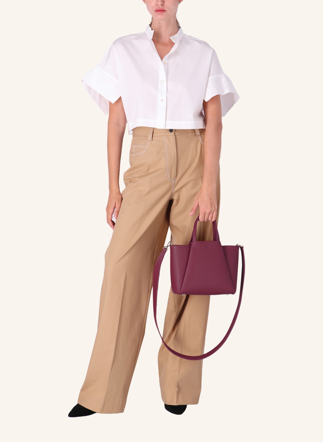 KAAI Umhängetasche MINI PYRAMID: DUNKELROT