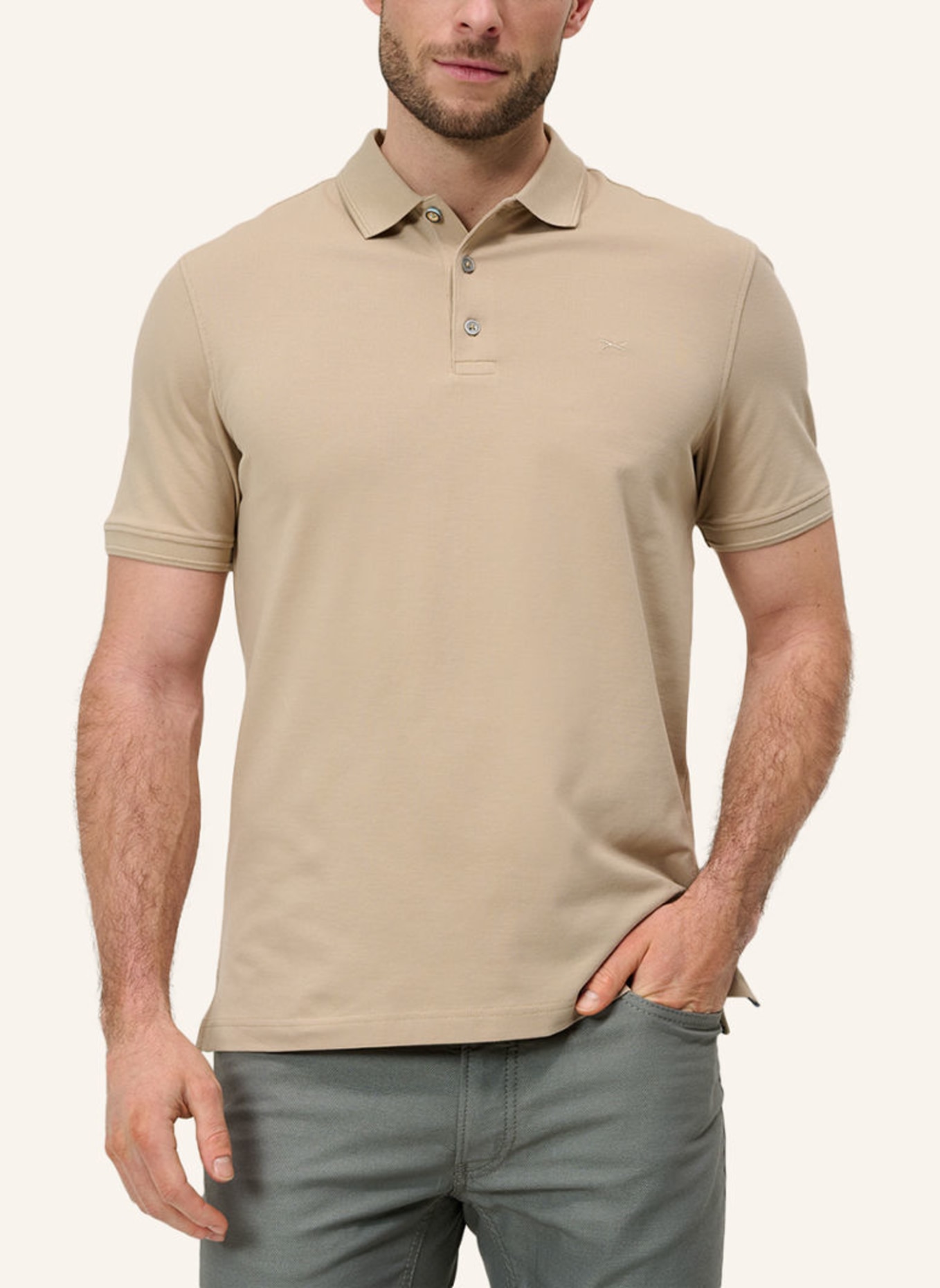 BRAX Piqué-Poloshirt STYLE PETE, Farbe: BEIGE (Bild 4)