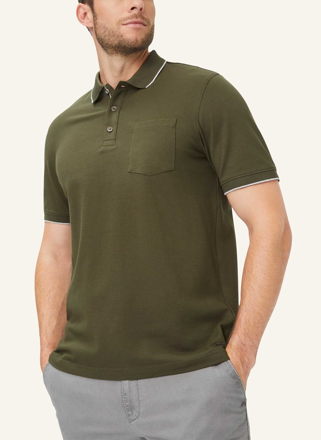 BRAX Piqué-Poloshirt STYLE PETE, Farbe: KHAKI (Bild 4)