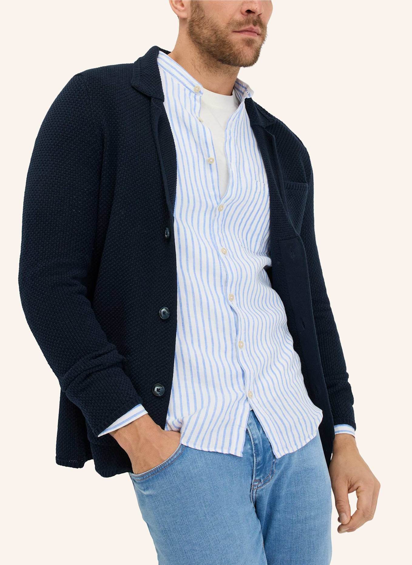 BRAX Strickjacke STYLE JASPER: BLAU